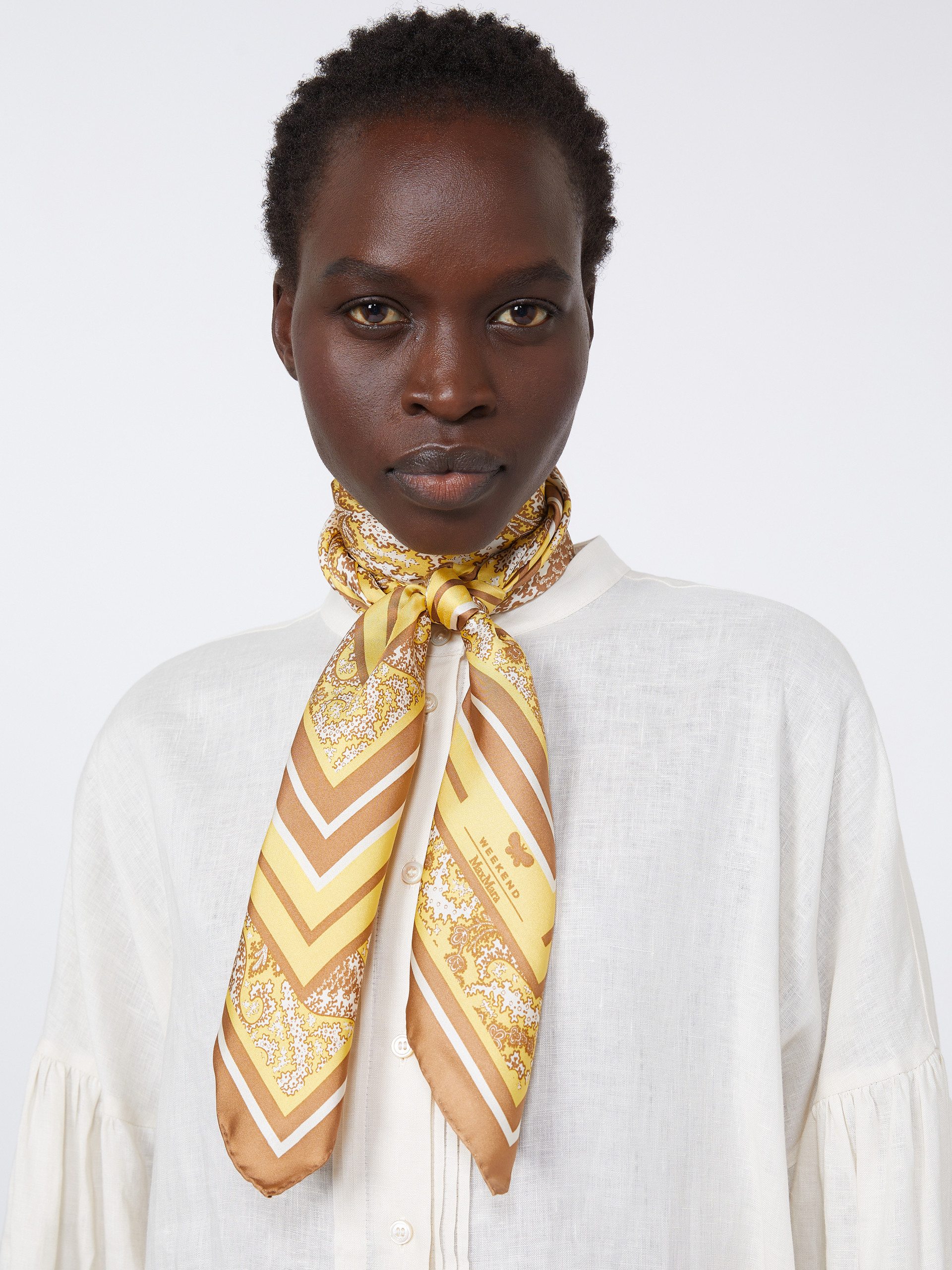 Printed silk foulard - GREEN - Weekend Max Mara - 5