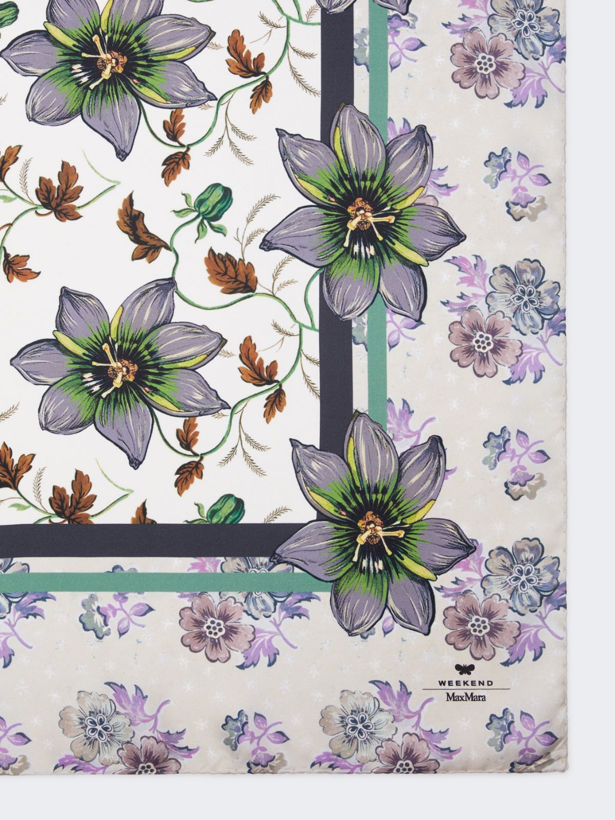 Printed silk twill foulard - IVORY - Weekend - 2