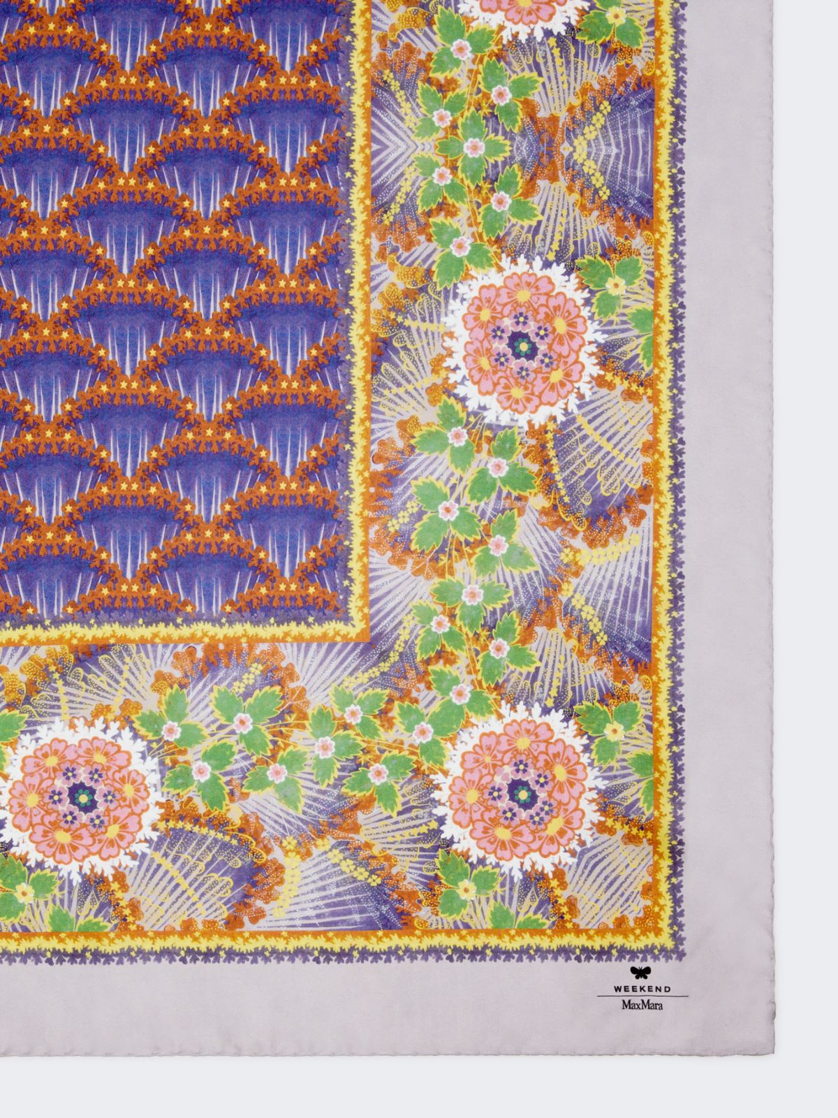 Printed silk twill foulard - LILAC - Weekend - 2