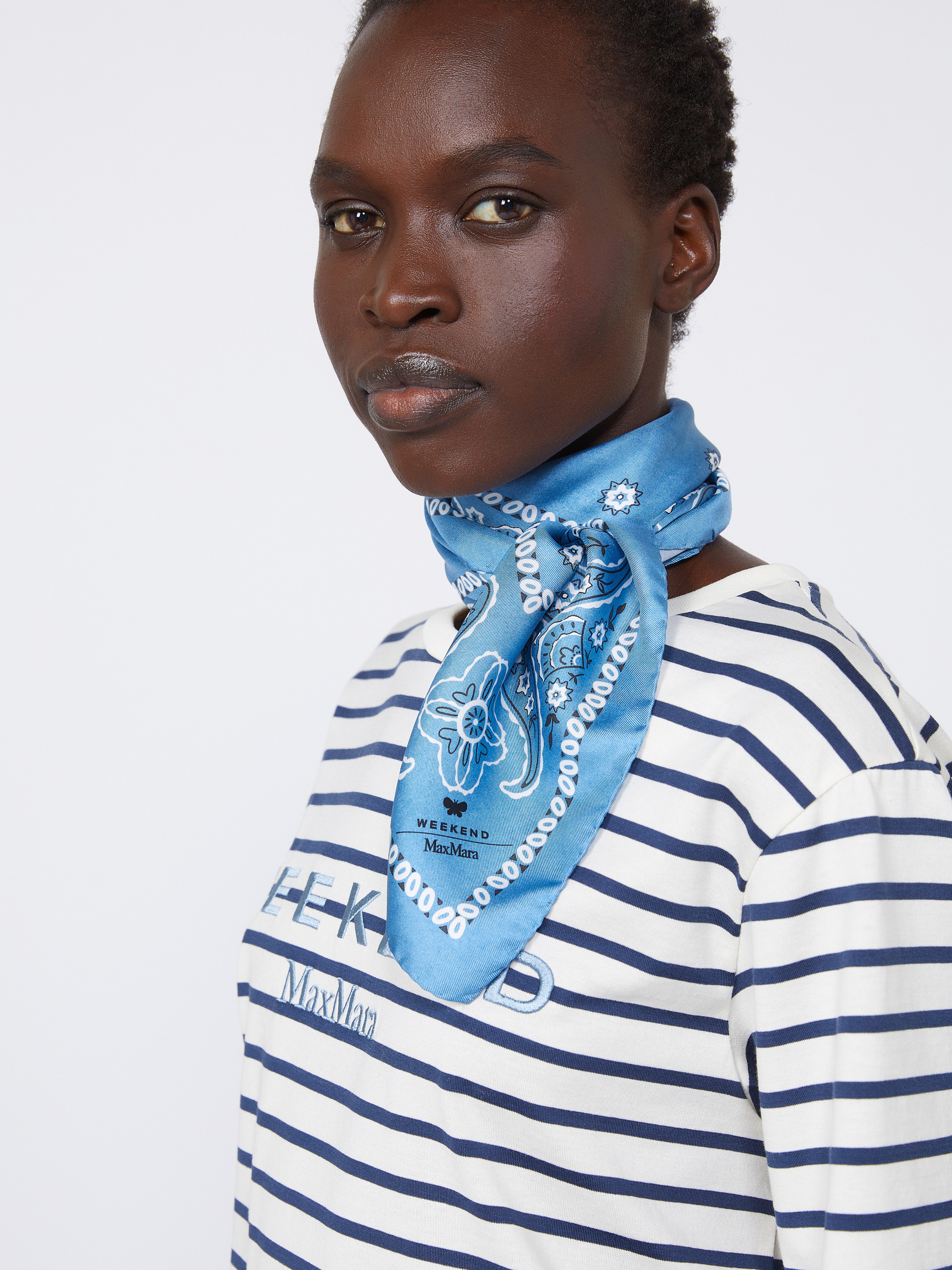 Bandanna print silk foulard - LIGHT BLUE - Weekend Max Mara - 4
