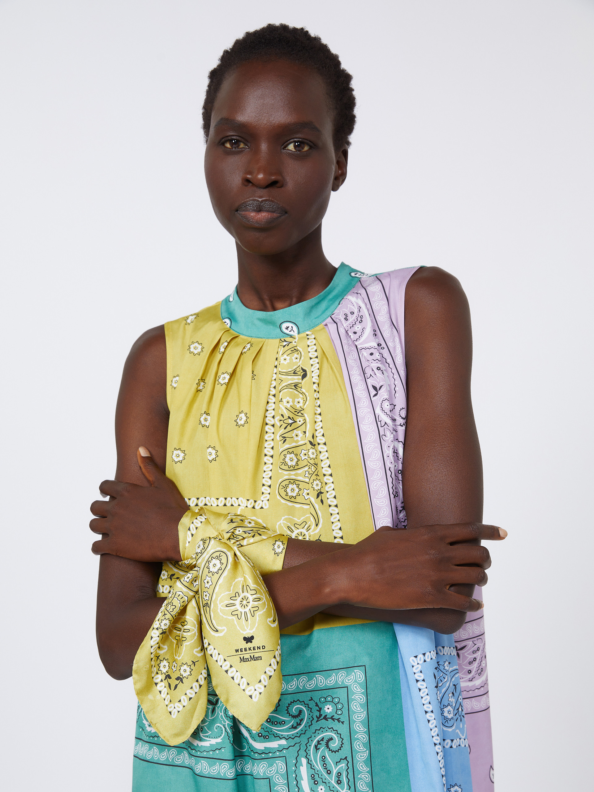 Bandanna print silk foulard - GREEN - Weekend Max Mara - 4