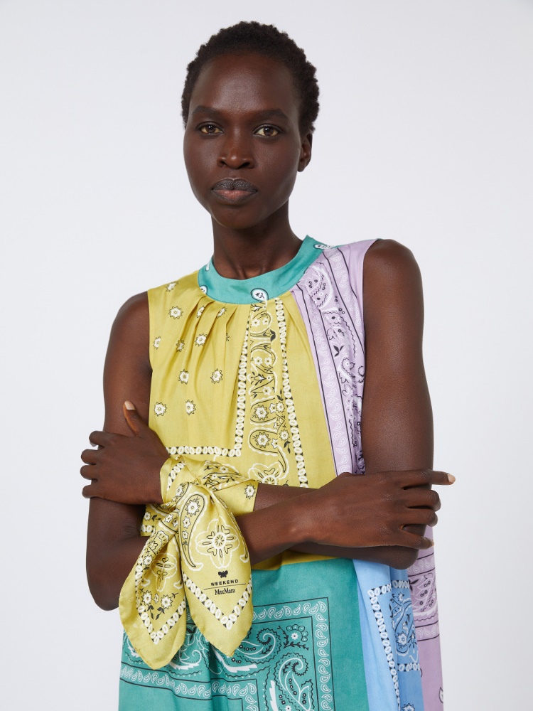 Bandanna print silk foulard - GREEN - Weekend - 6