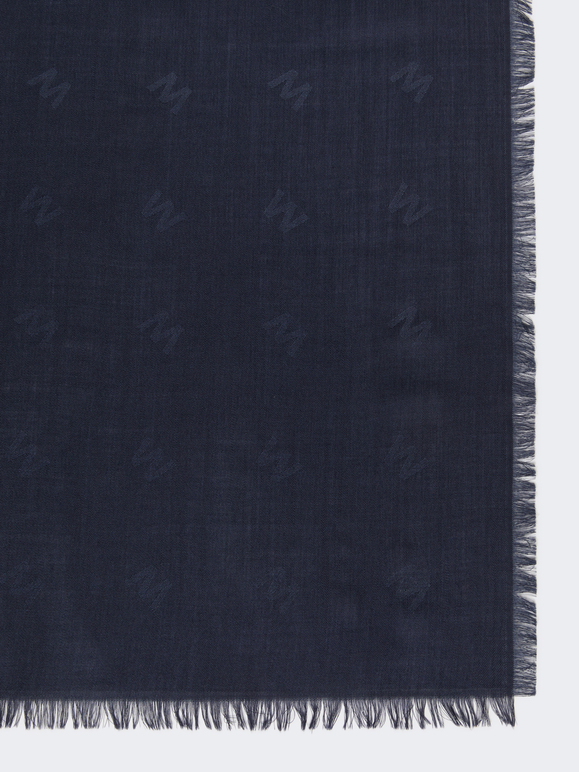 Jacquard-knit wool and silk shawl - MIDNIGHTBLUE - Weekend Max Mara - 2