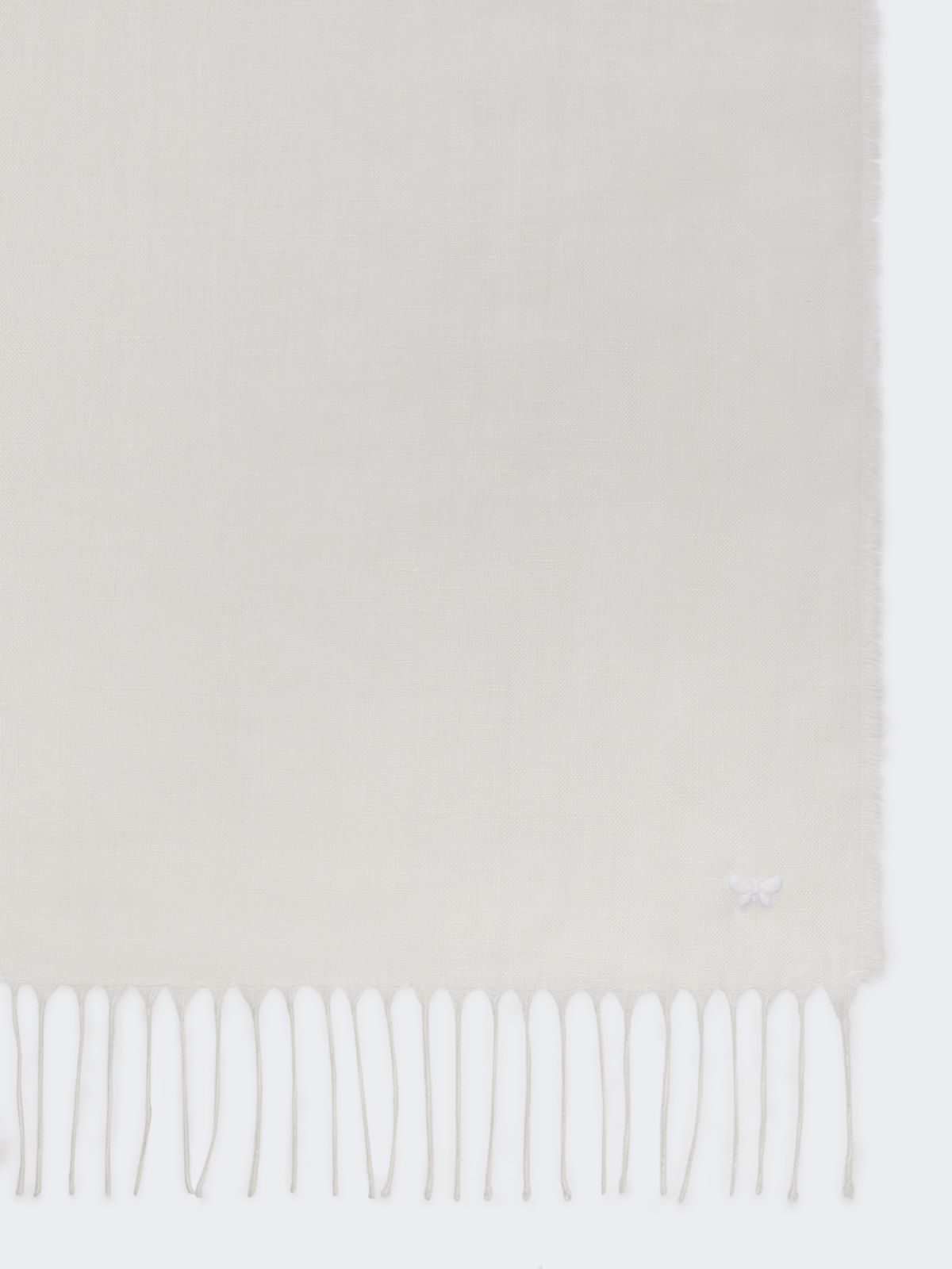 Linen stole with fringes - WHITE - Weekend - 2