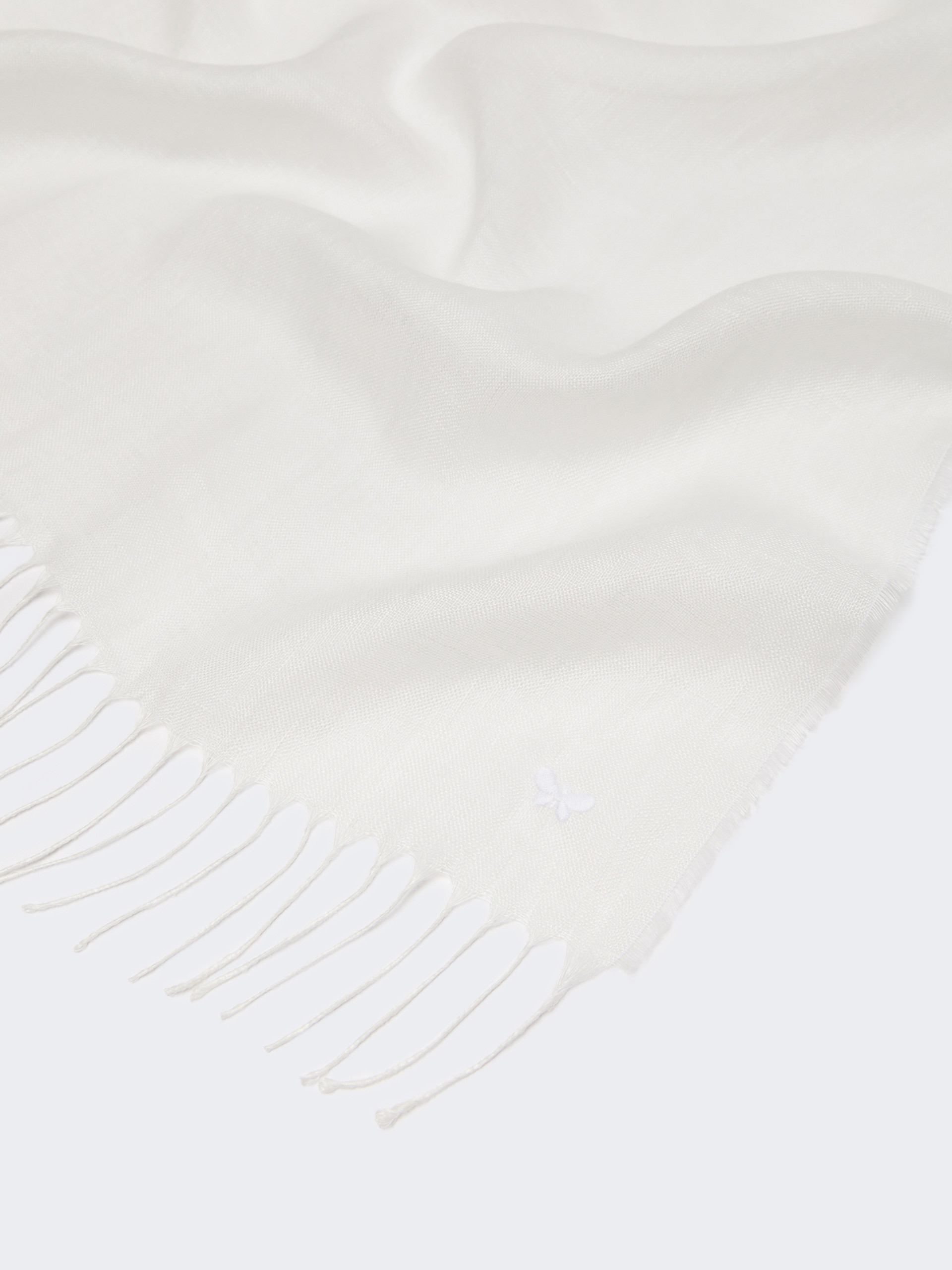 Linen stole with fringes - WHITE - Weekend Max Mara - 3