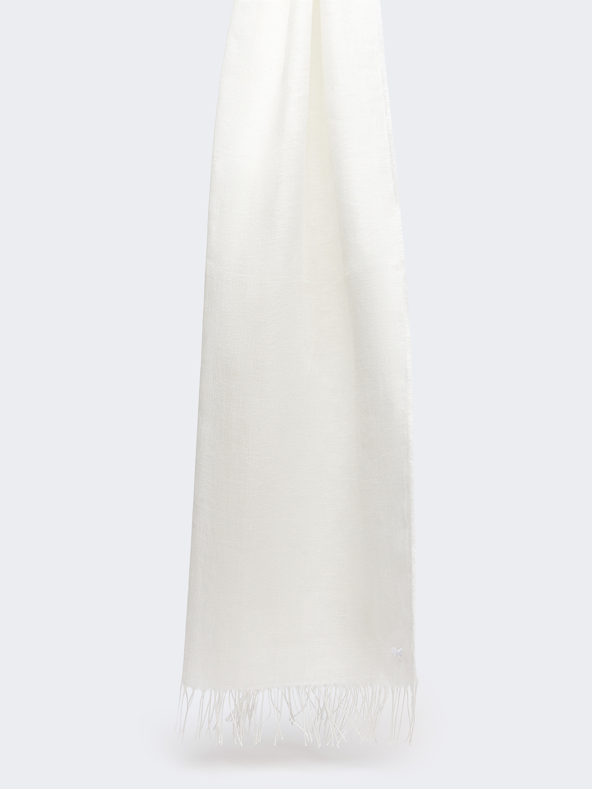 Linen stole with fringes - WHITE - Weekend Max Mara