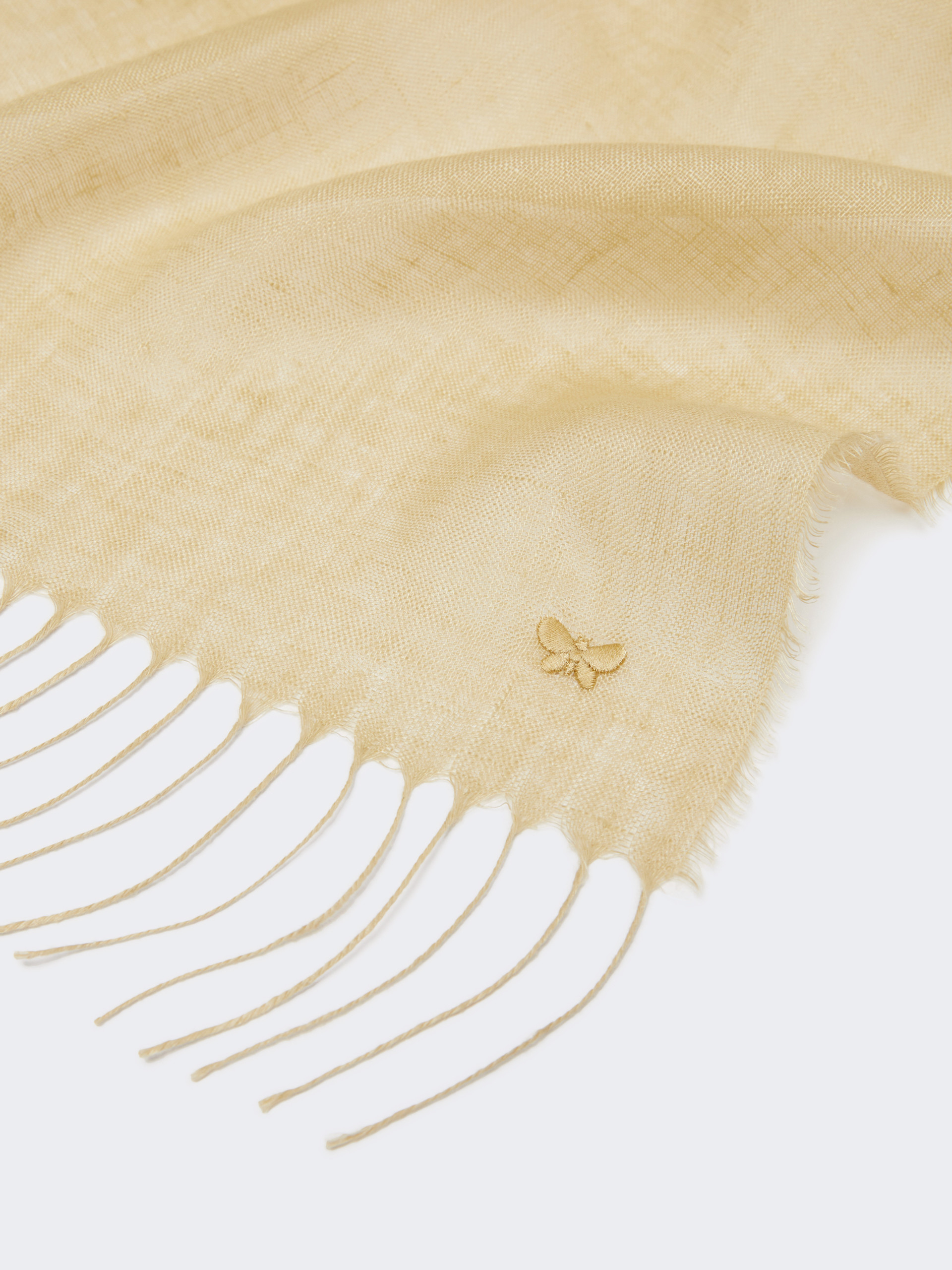Linen stole with fringes - BEIGE - Weekend Max Mara - 3