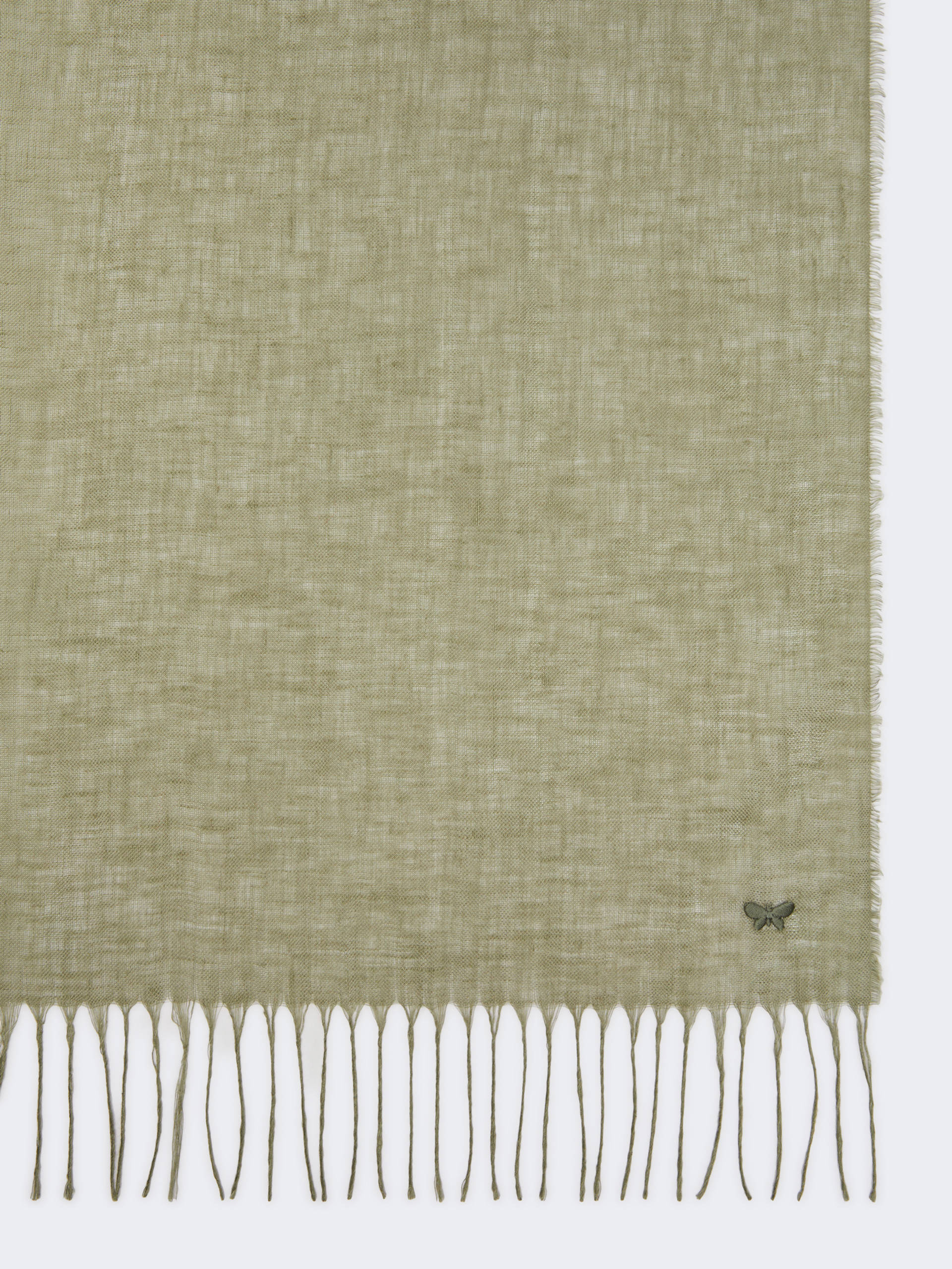 Linen stole with fringes - KAKI - Weekend Max Mara - 2