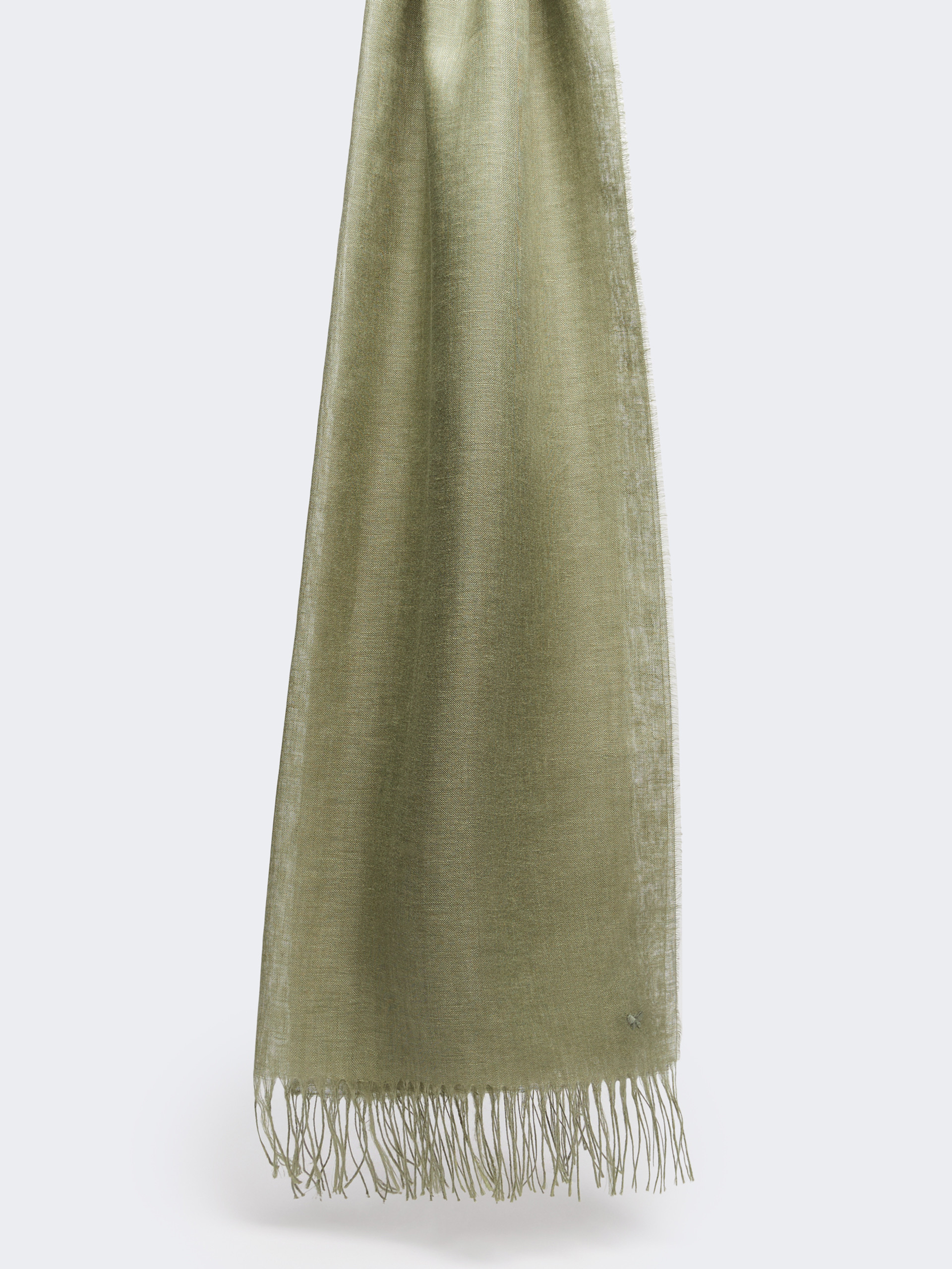Linen stole with fringes - KAKI - Weekend Max Mara