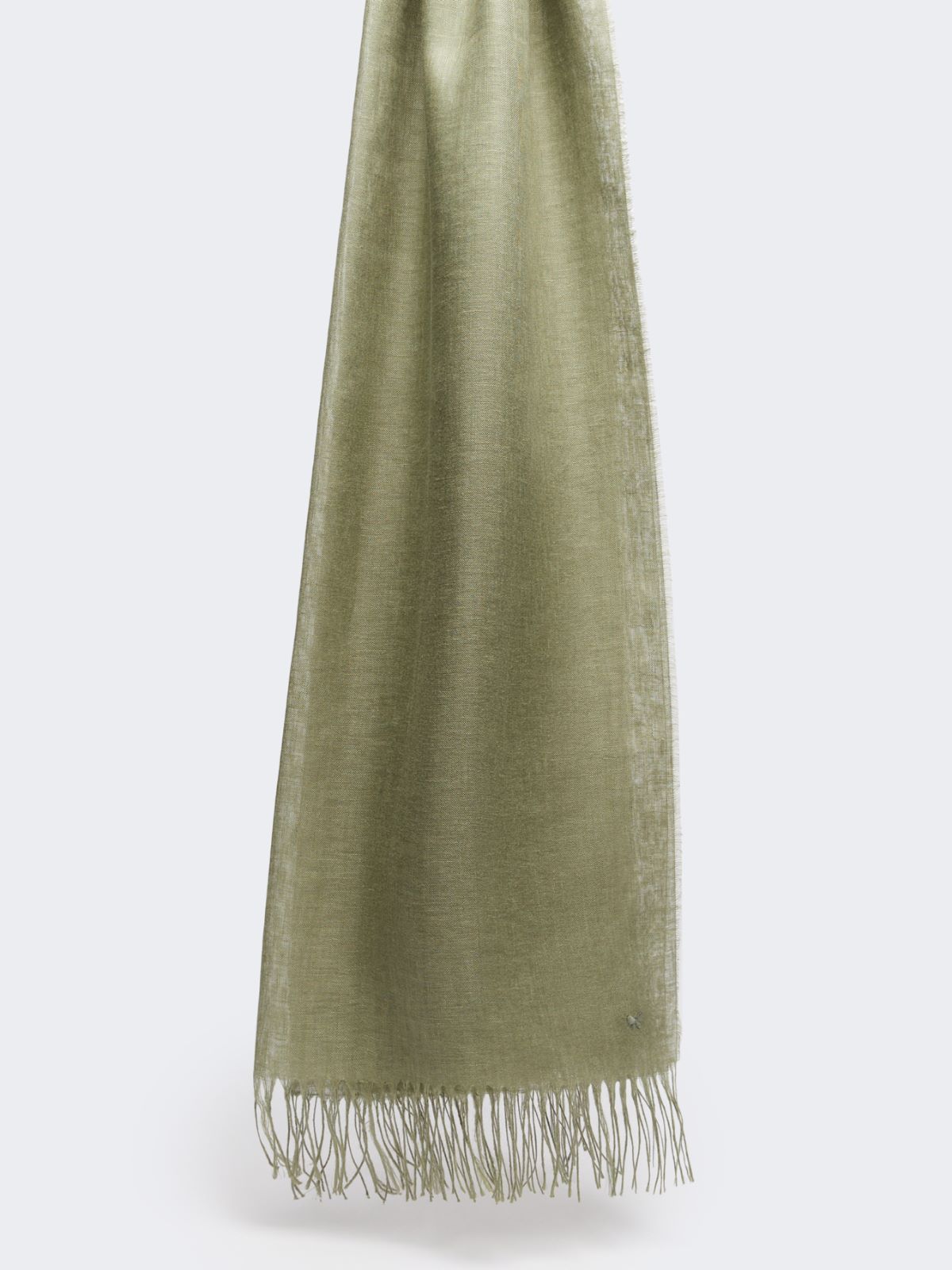 Linen stole with fringes - KAKI - Weekend