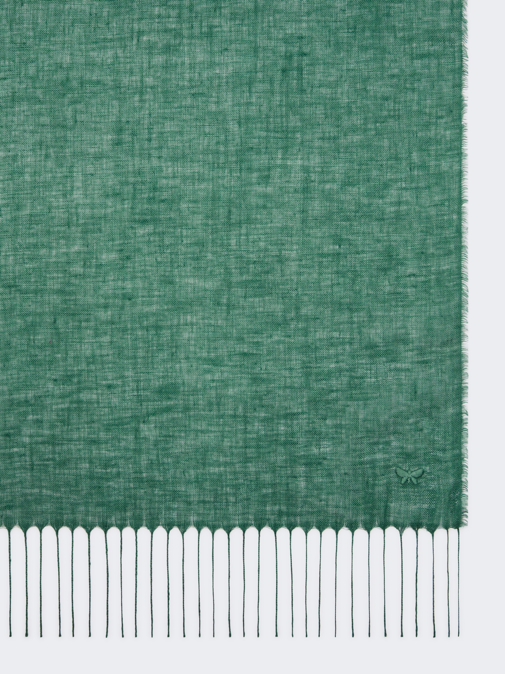 Linen stole with fringes - SAGE GREEN - Weekend Max Mara - 2