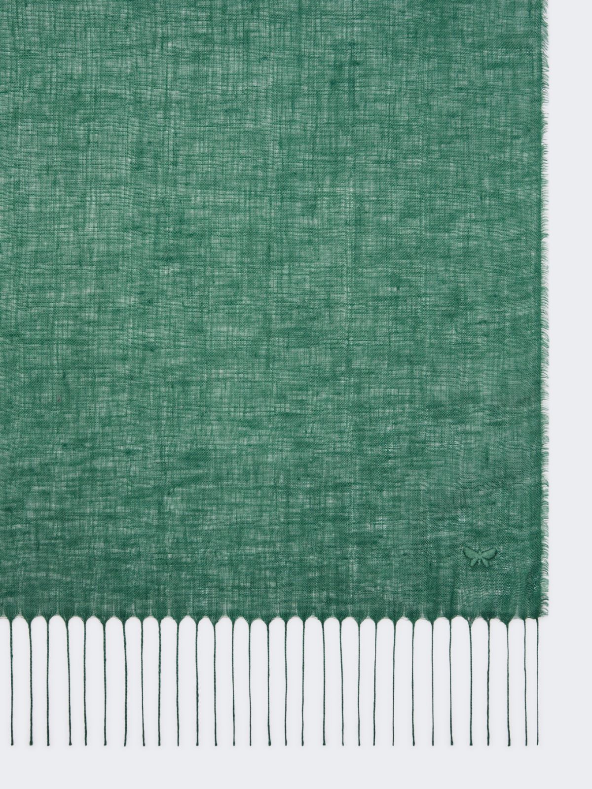 Linen stole with fringes - SAGE GREEN - Weekend - 2