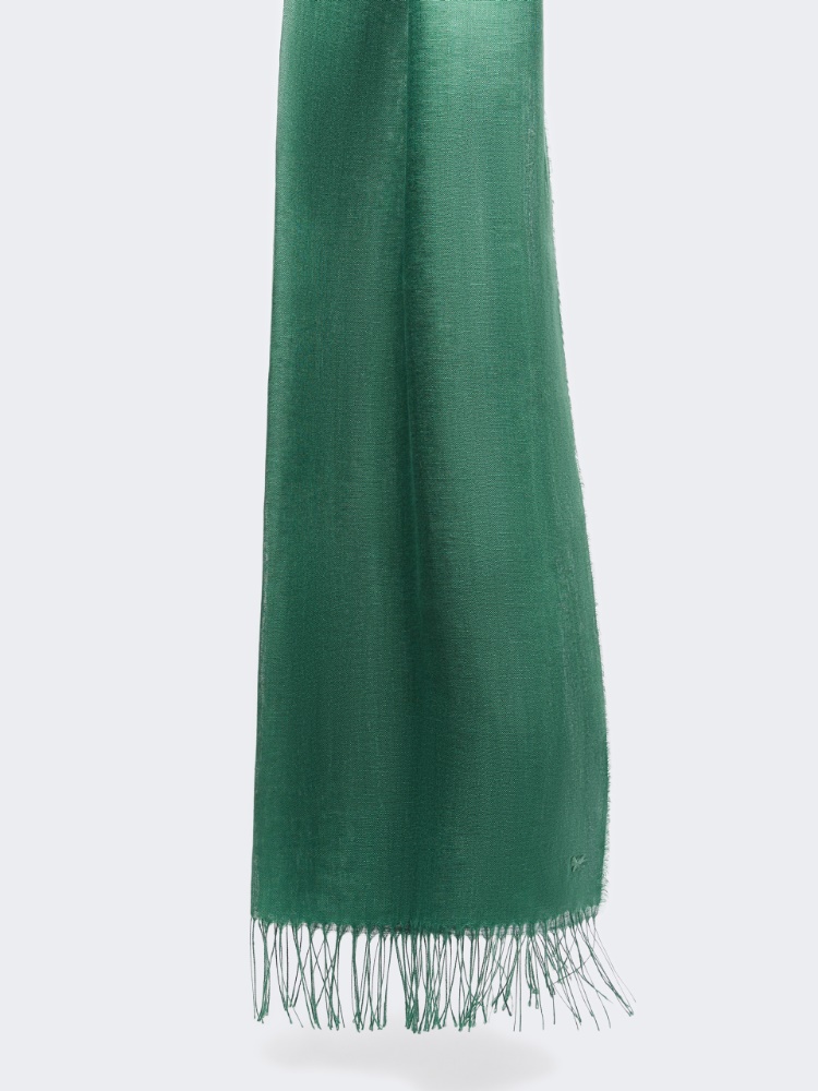 Linen stole with fringes - SAGE GREEN - Weekend - 2