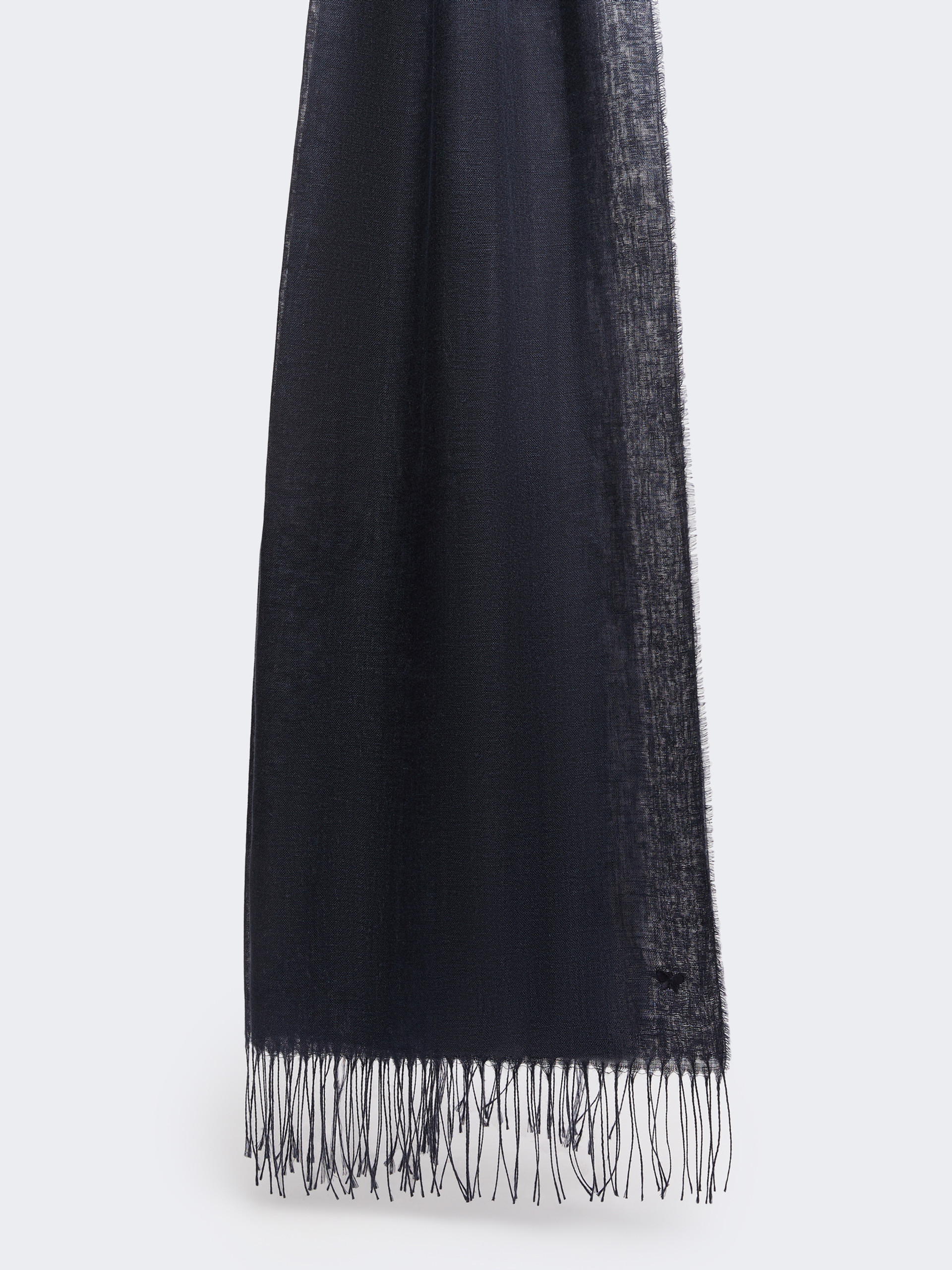Linen stole with fringes - MIDNIGHTBLUE - Weekend Max Mara
