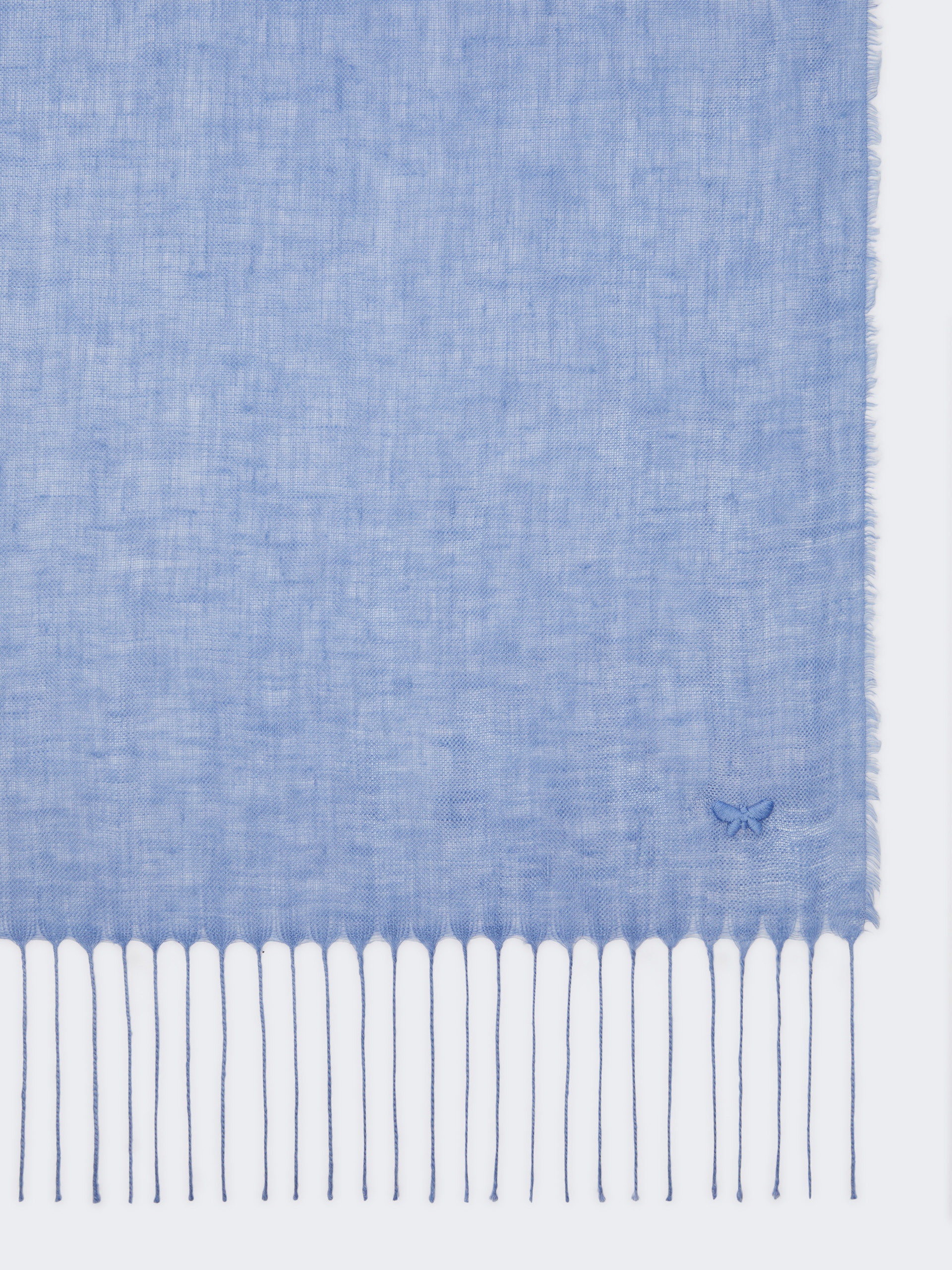 Linen stole with fringes - LIGHT BLUE - Weekend Max Mara - 2