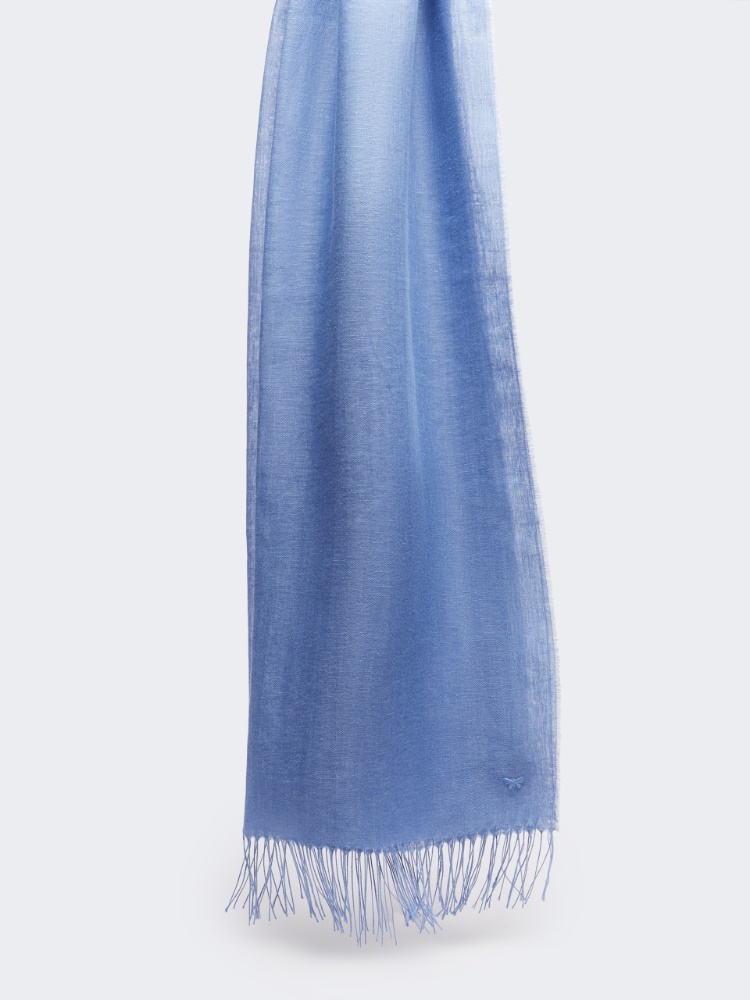 Linen stole with fringes - LIGHT BLUE - Weekend - 2