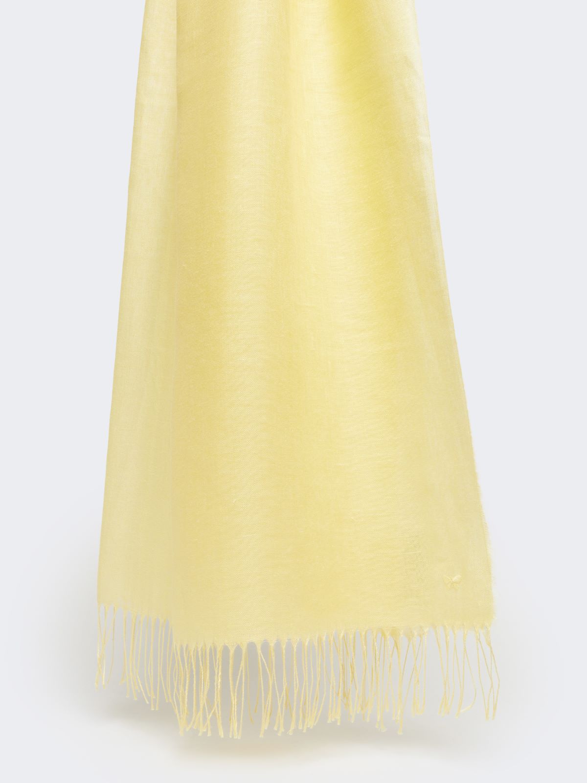 Linen stole with fringes - YELLOW - Weekend