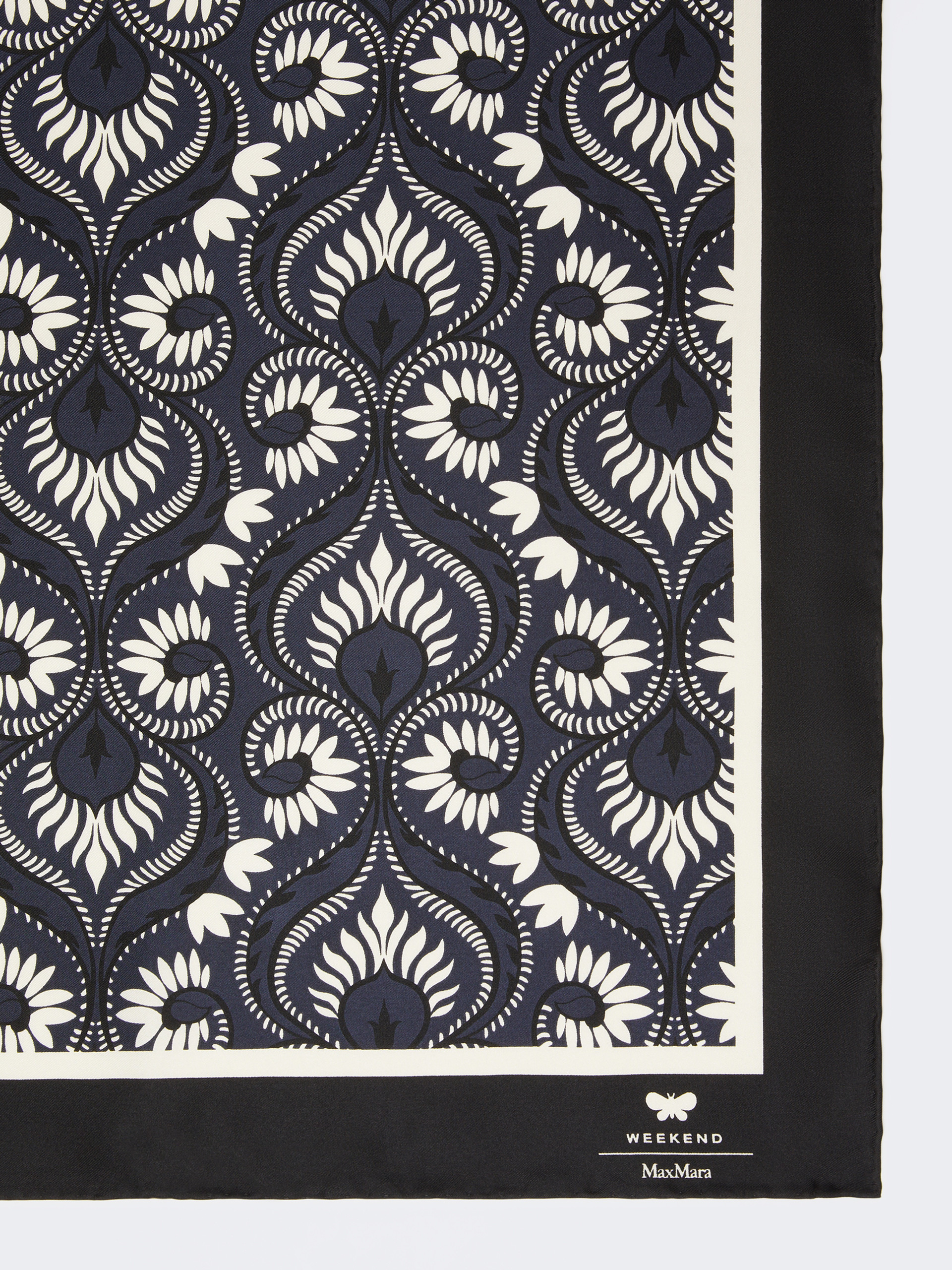 Printed silk square foulard - NAVY - Weekend Max Mara - 2