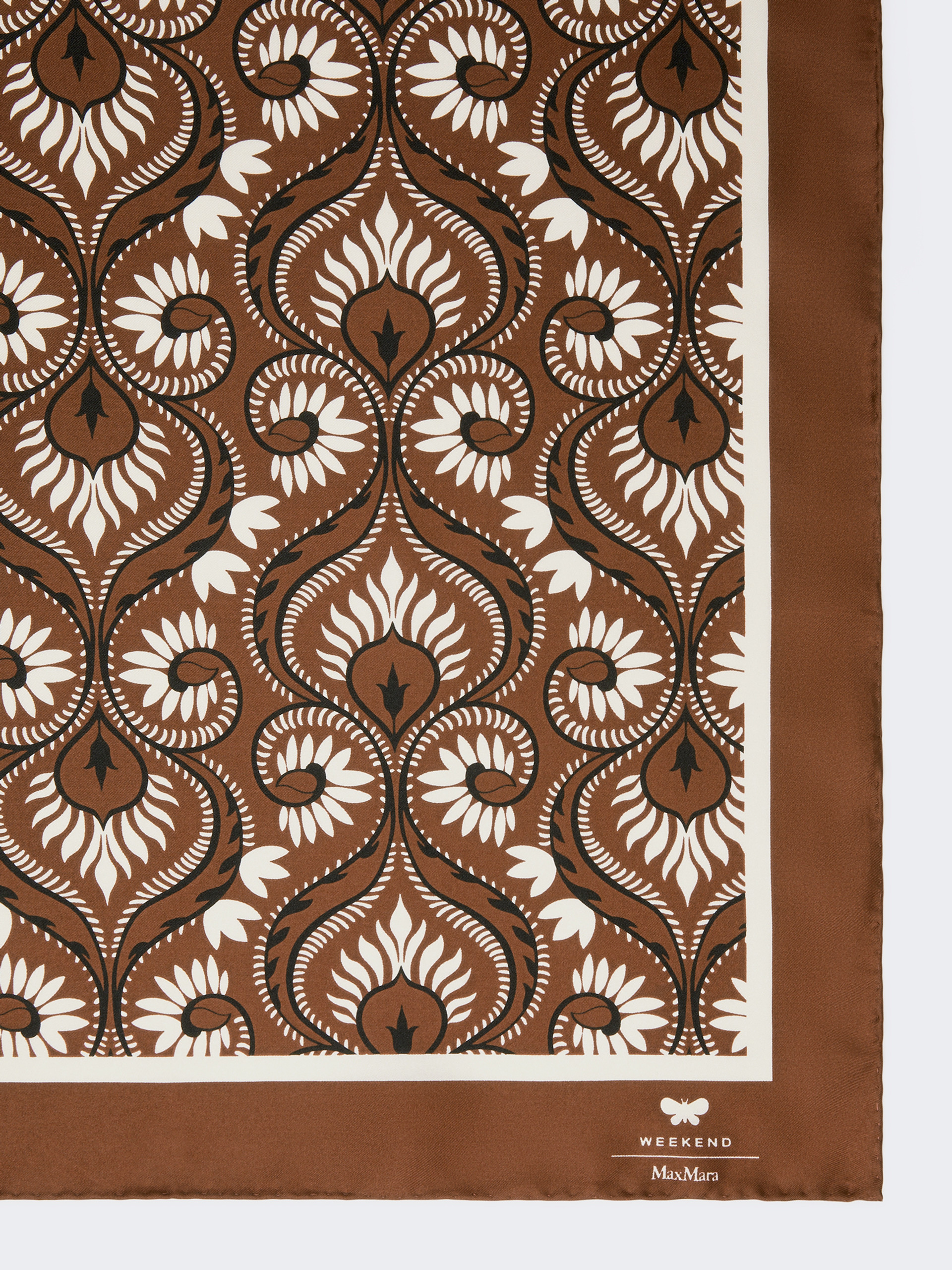 Printed silk square foulard - CARAMEL - Weekend Max Mara - 2