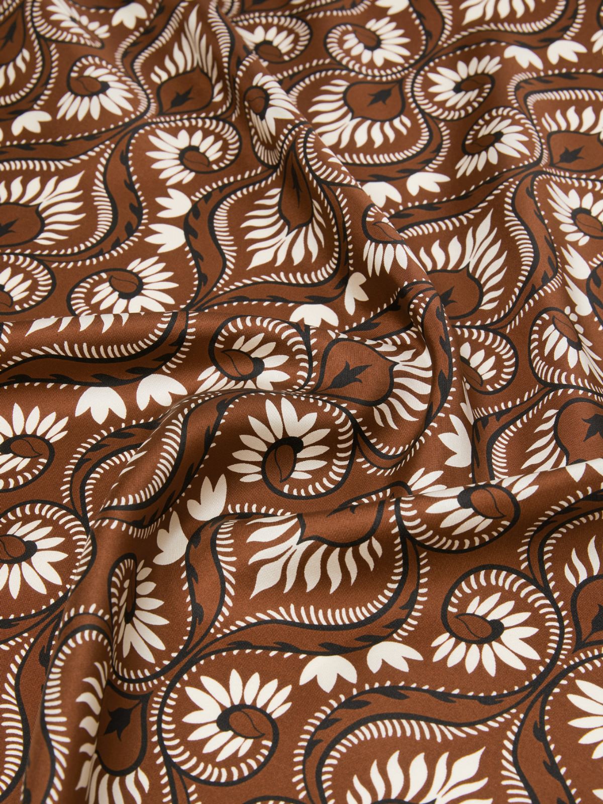 Printed silk yoke - CARAMEL - Weekend - 3