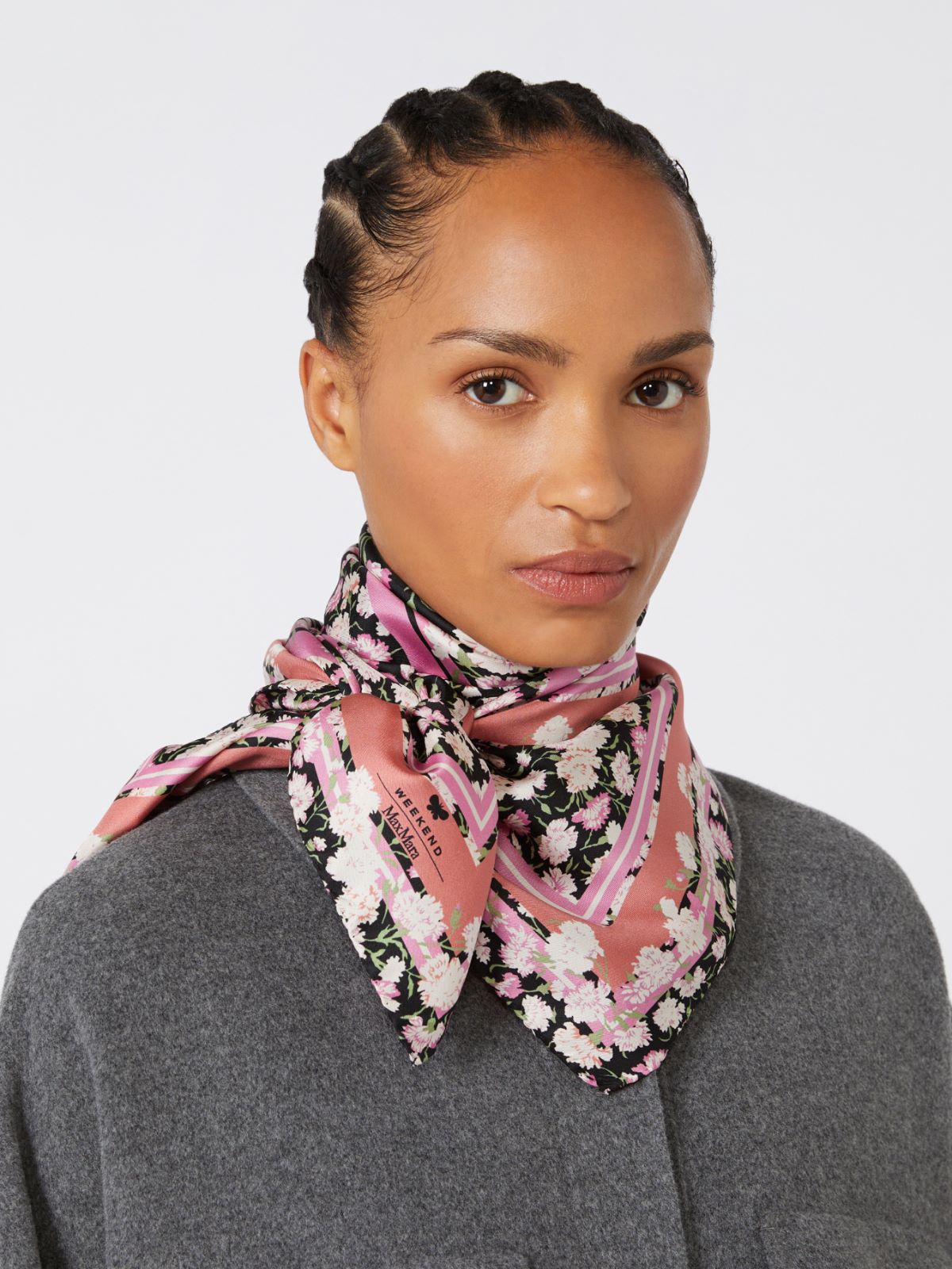 Printed silk twill yoke - PINK - Weekend - 5