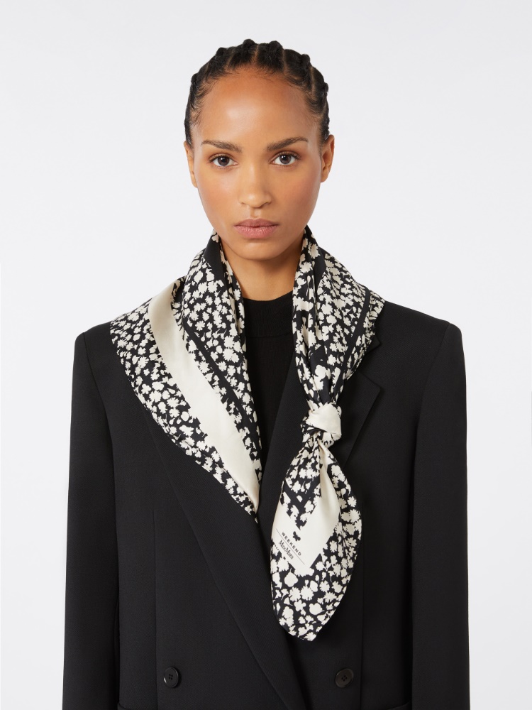 Printed silk twill yoke - BLACK - Weekend - 2