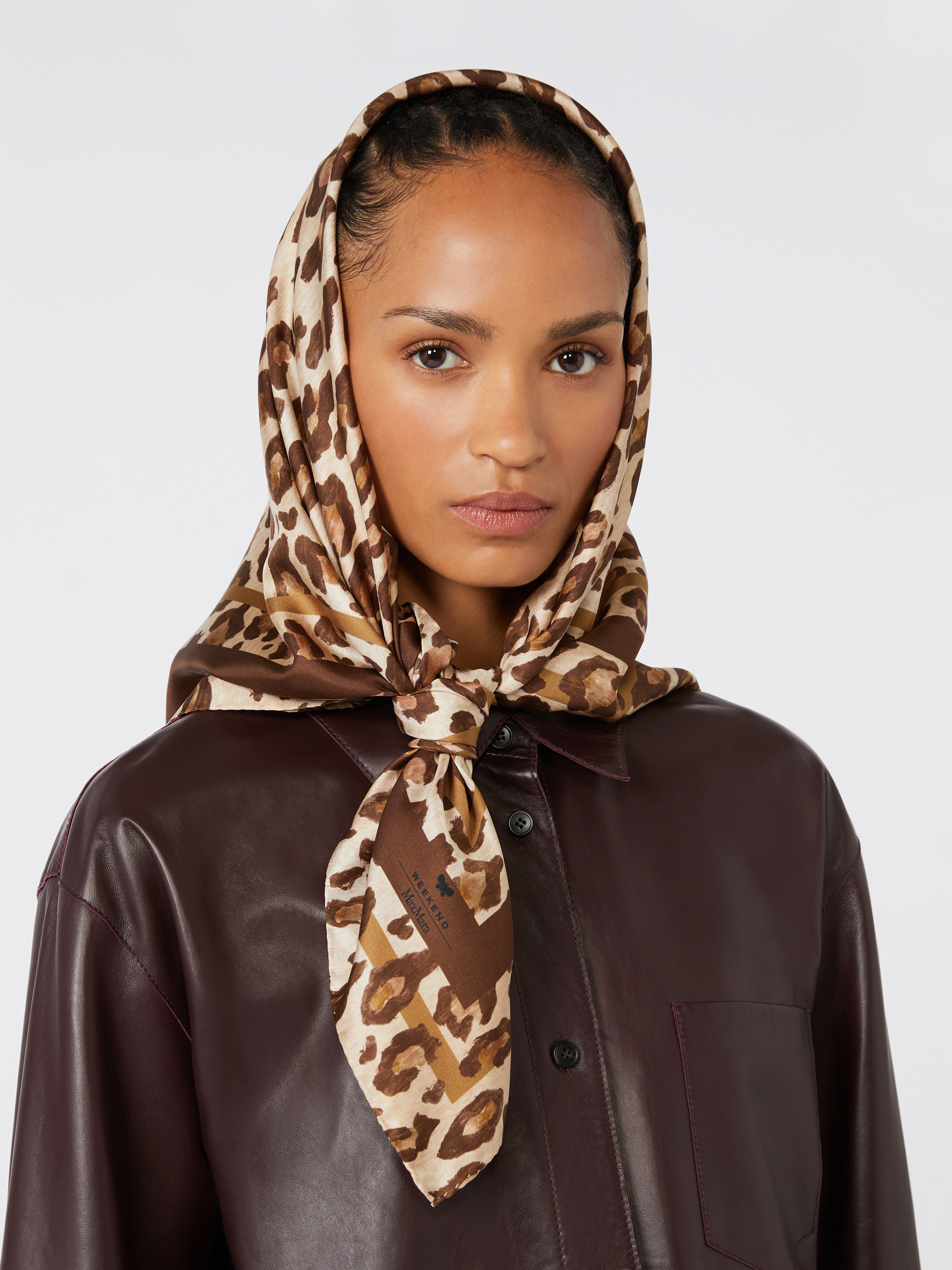 Patterned silk twill foulard - BLACK - Weekend Max Mara - 5