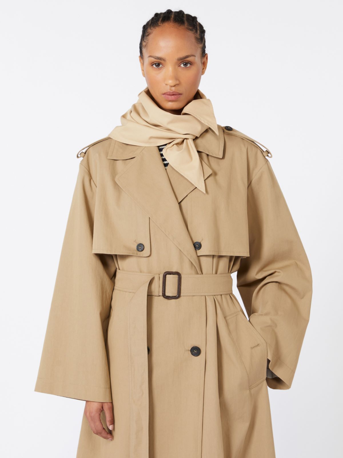 Cappello-foulard in gabardina antigoccia - BEIGE - Weekend - 3