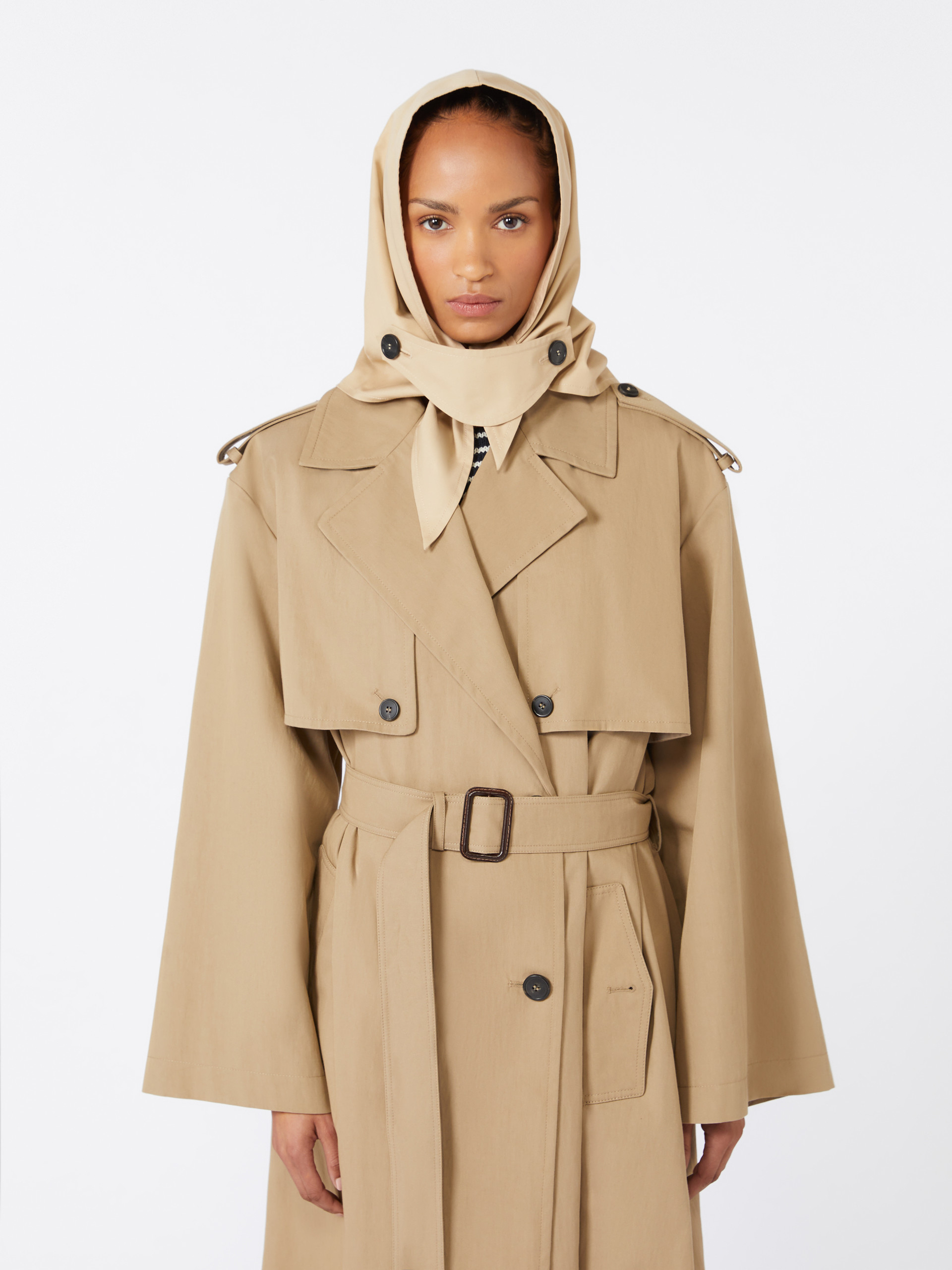 Hat-foulard in water-repellent gabardine - BEIGE - Weekend Max Mara - 5