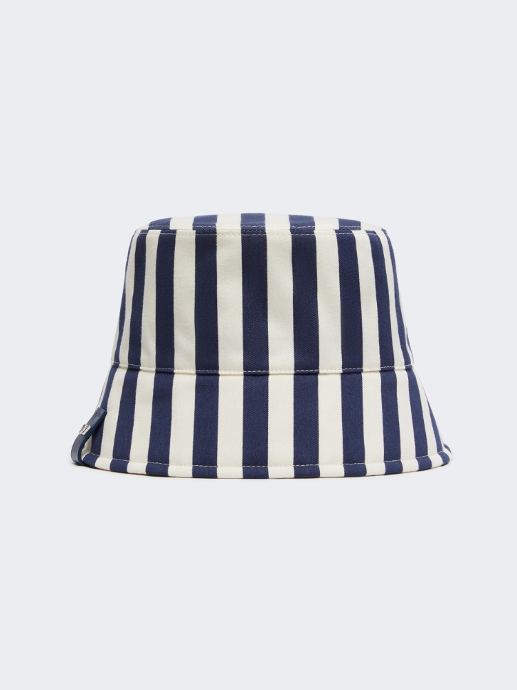 Striped cotton cloche hat - ULTRAMARINE - Weekend