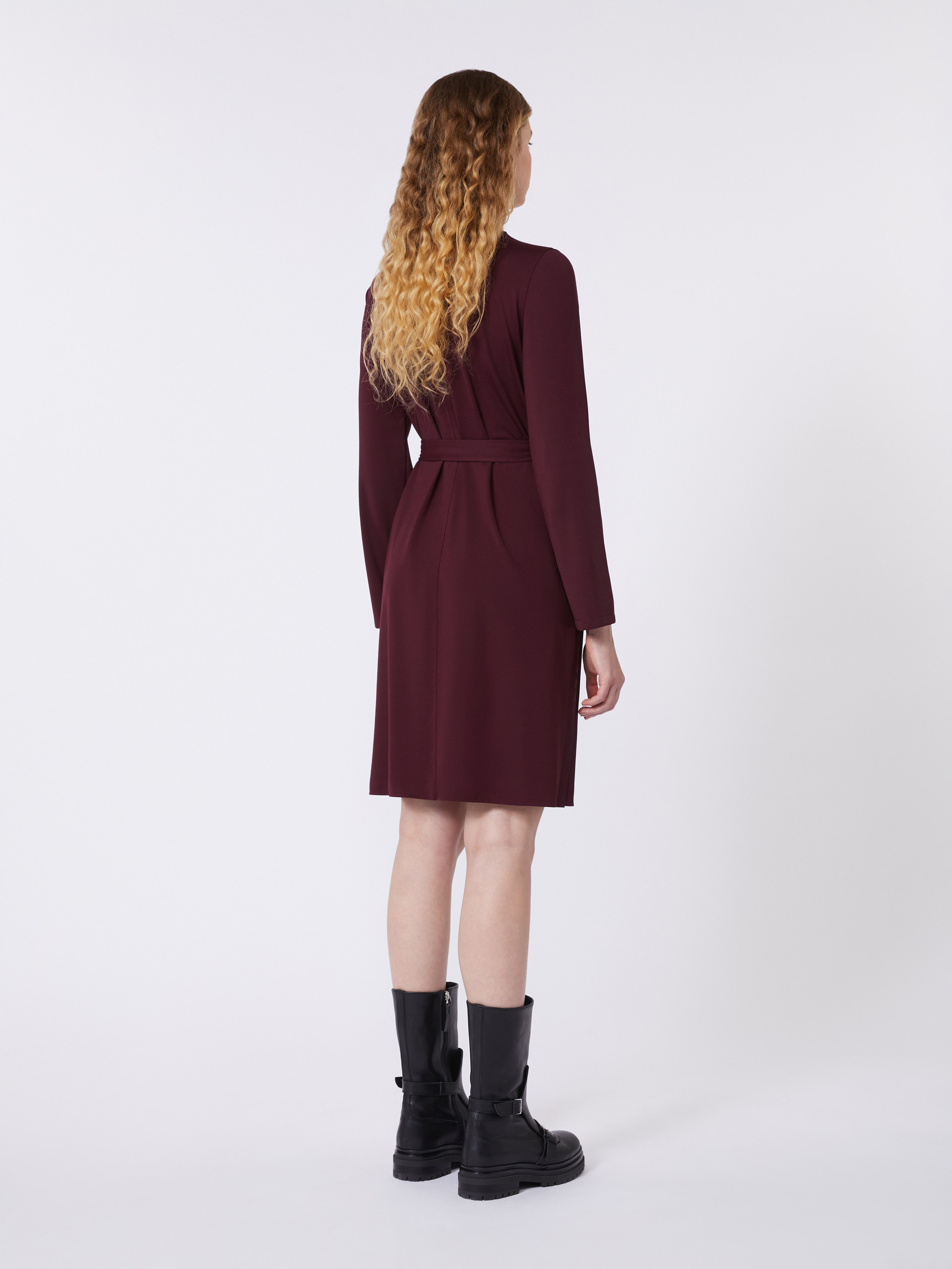 Milano-knit jersey dress - BORDEAUX - Weekend Max Mara - 3