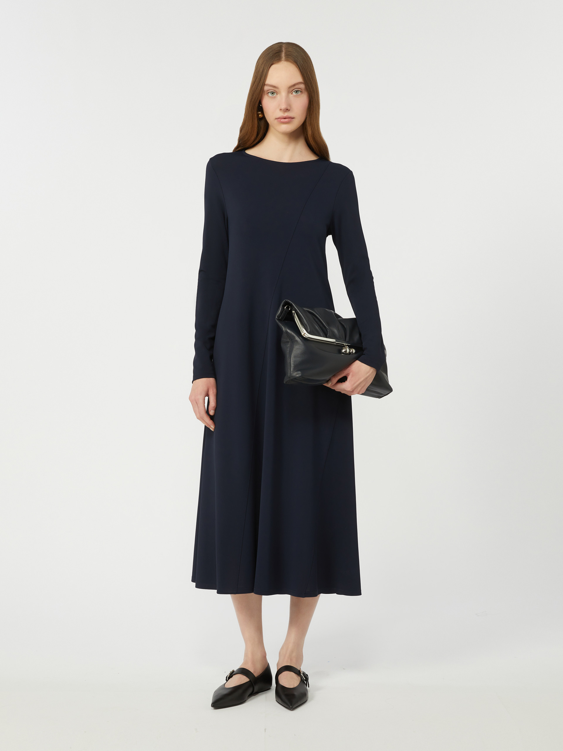 Long viscose jersey dress - NAVY - Weekend Max Mara