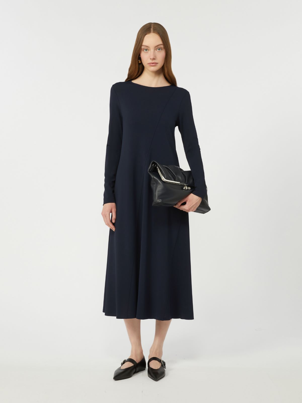 Long viscose jersey dress - NAVY - Weekend