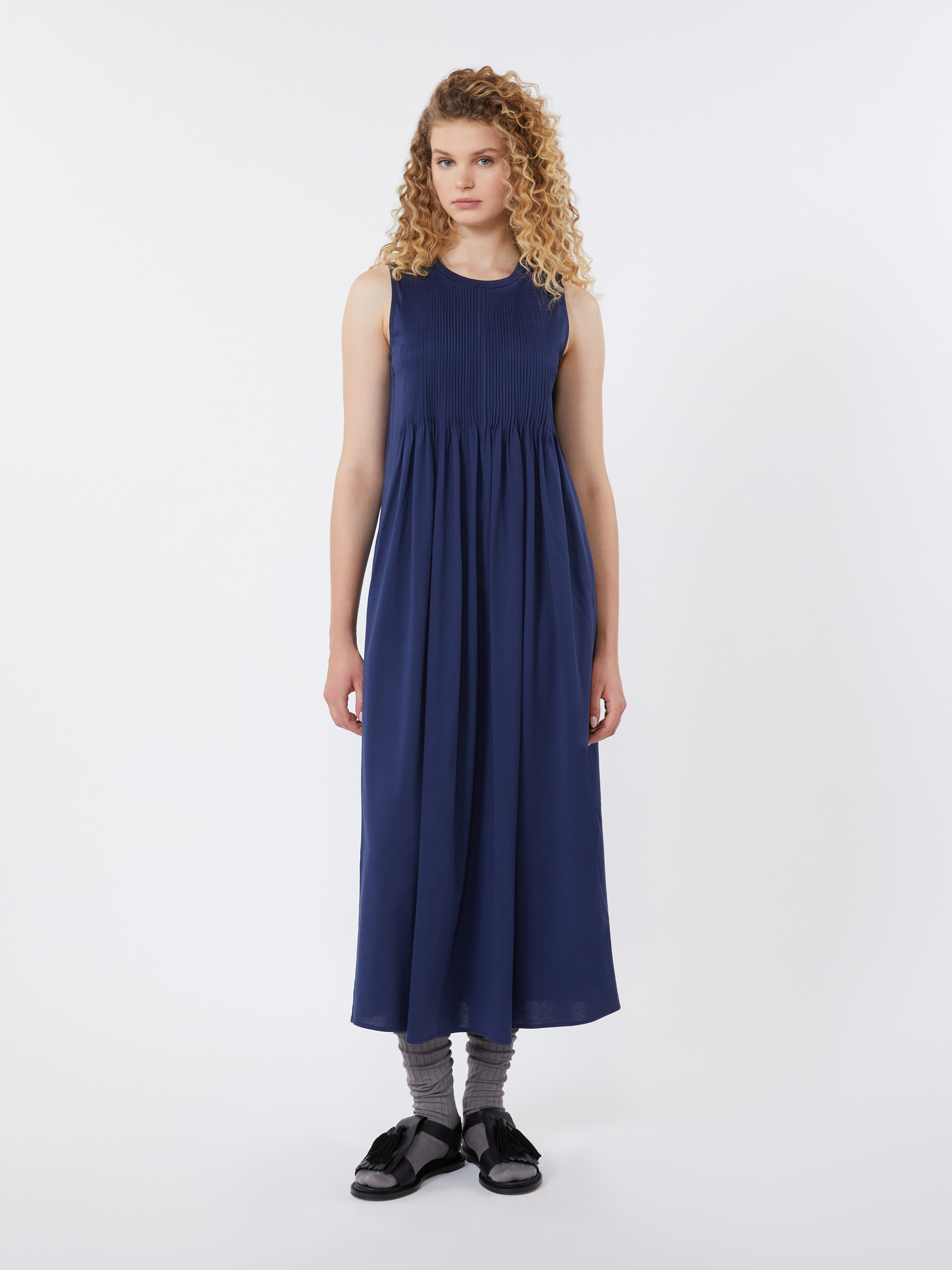 Cotton jersey fluid dress - NAVY - Weekend Max Mara - 2