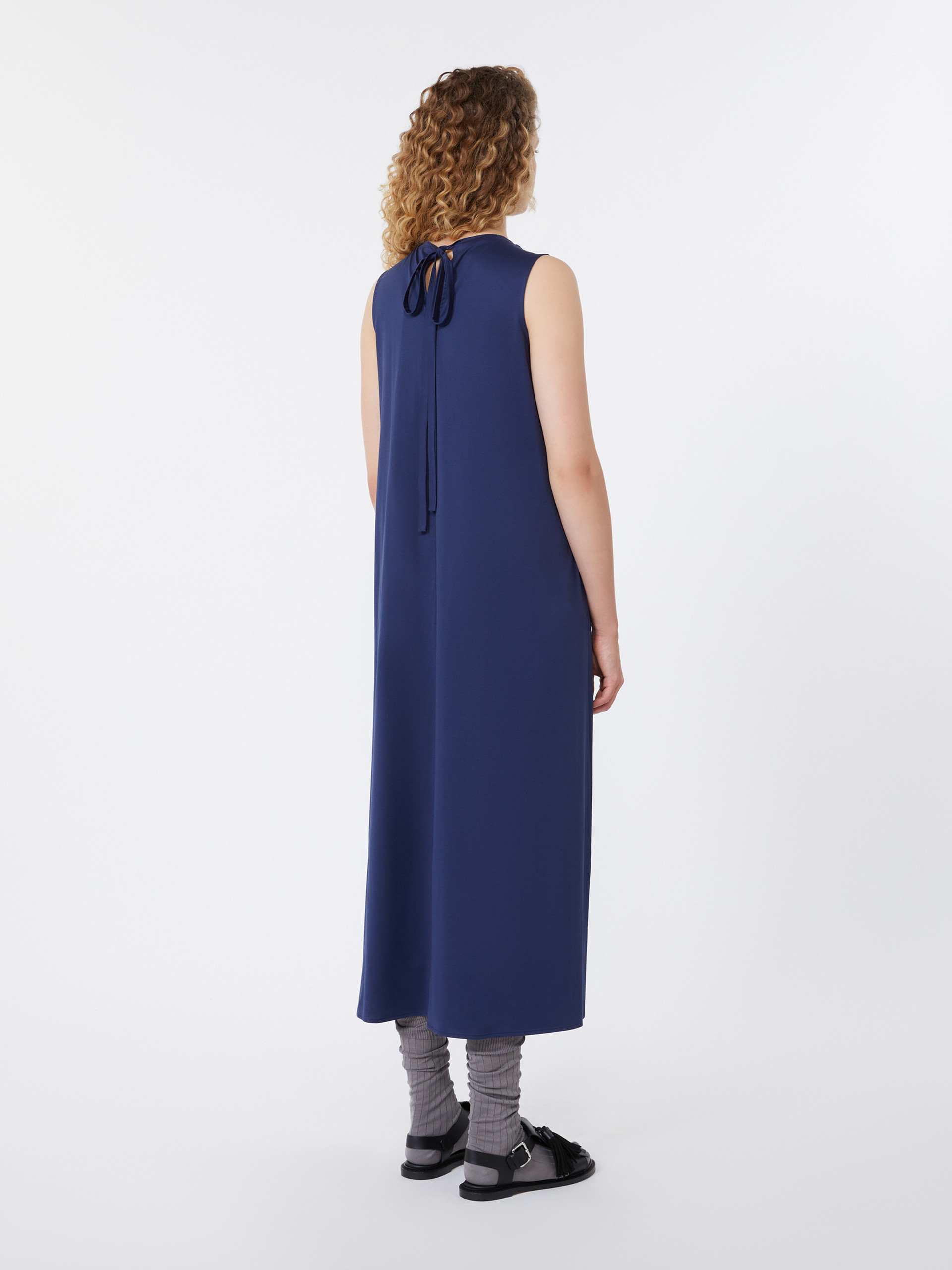Cotton jersey fluid dress - NAVY - Weekend Max Mara - 3