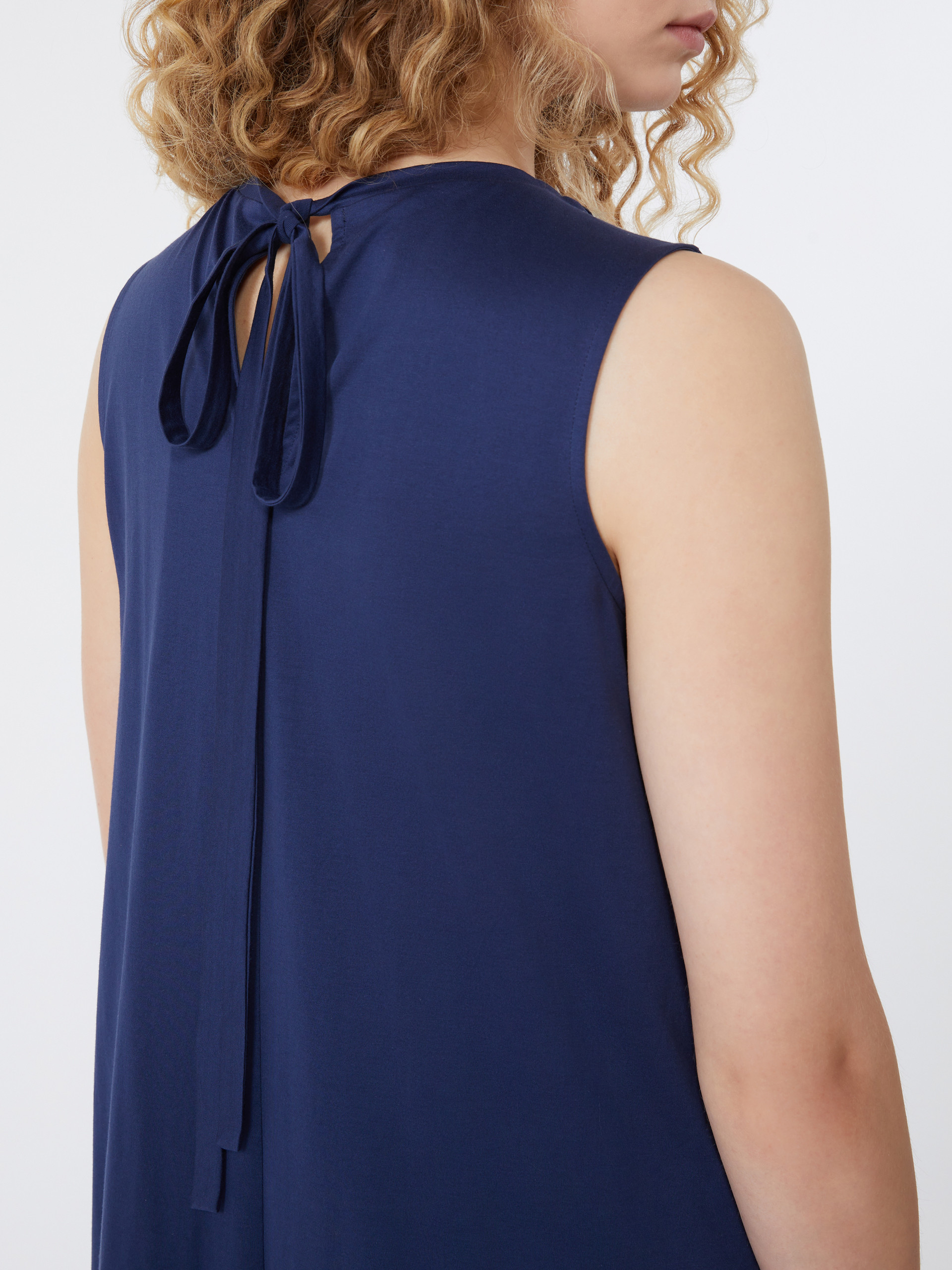 Cotton jersey fluid dress - NAVY - Weekend Max Mara - 4