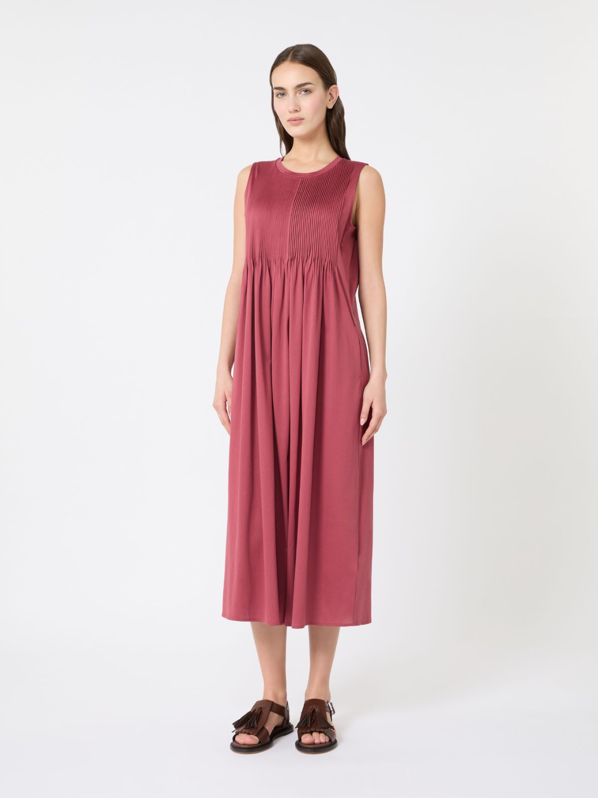 Cotton jersey fluid dress - CHERRY - Weekend - 2