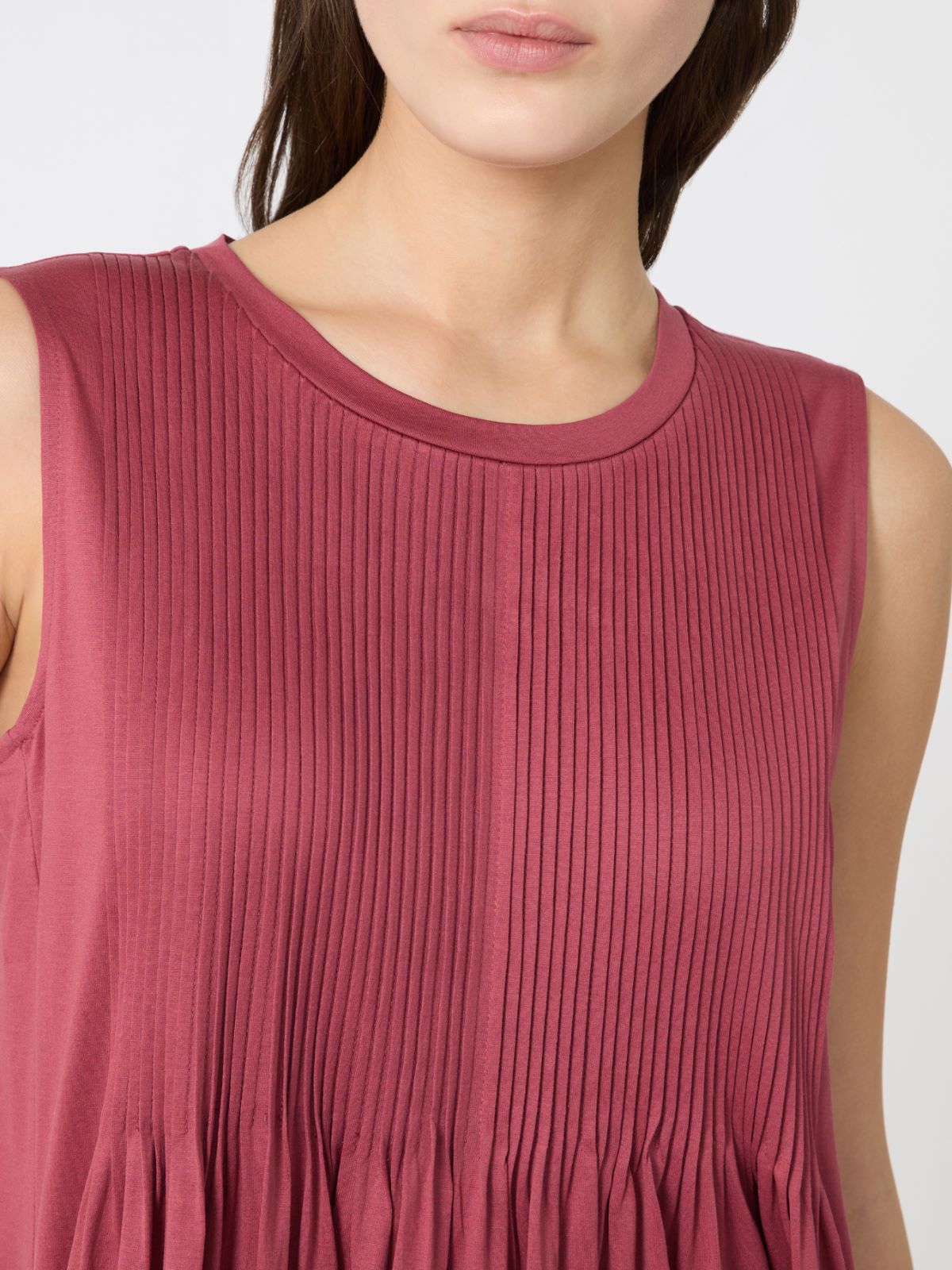 Cotton jersey fluid dress - CHERRY - Weekend - 4