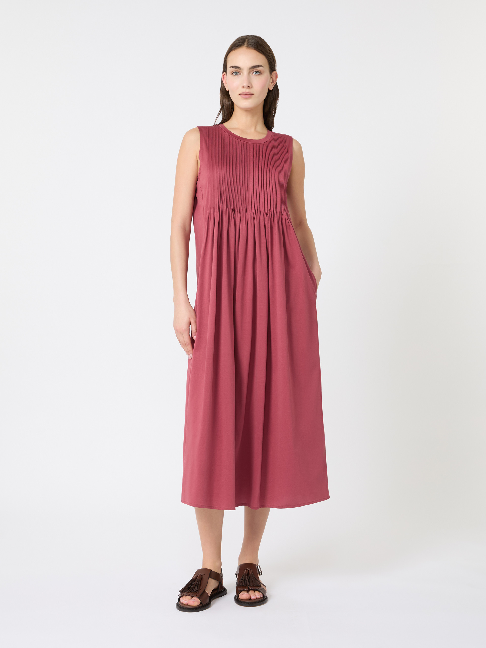 Cotton jersey fluid dress - CHERRY - Weekend Max Mara