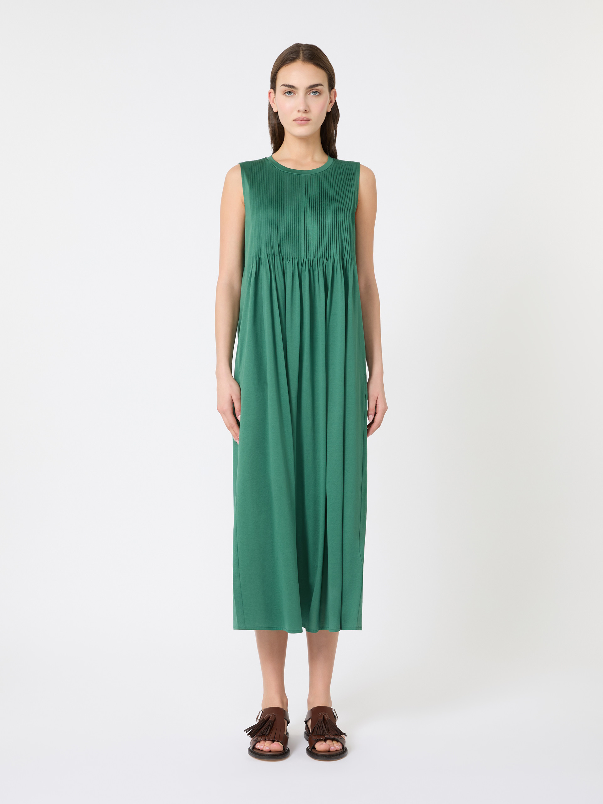 Cotton jersey fluid dress - GREEN - Weekend Max Mara - 2