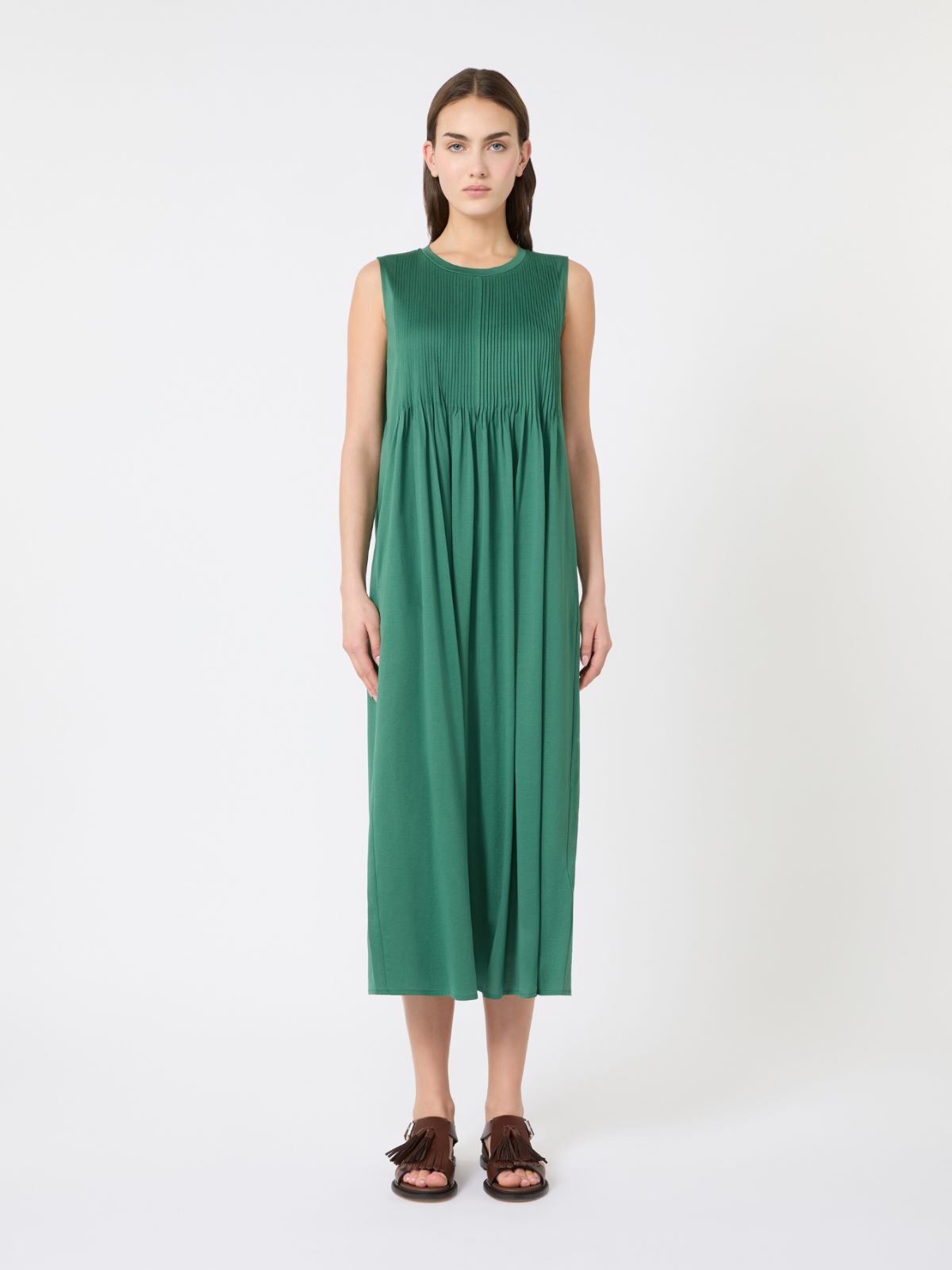 Cotton jersey fluid dress - GREEN - Weekend - 2