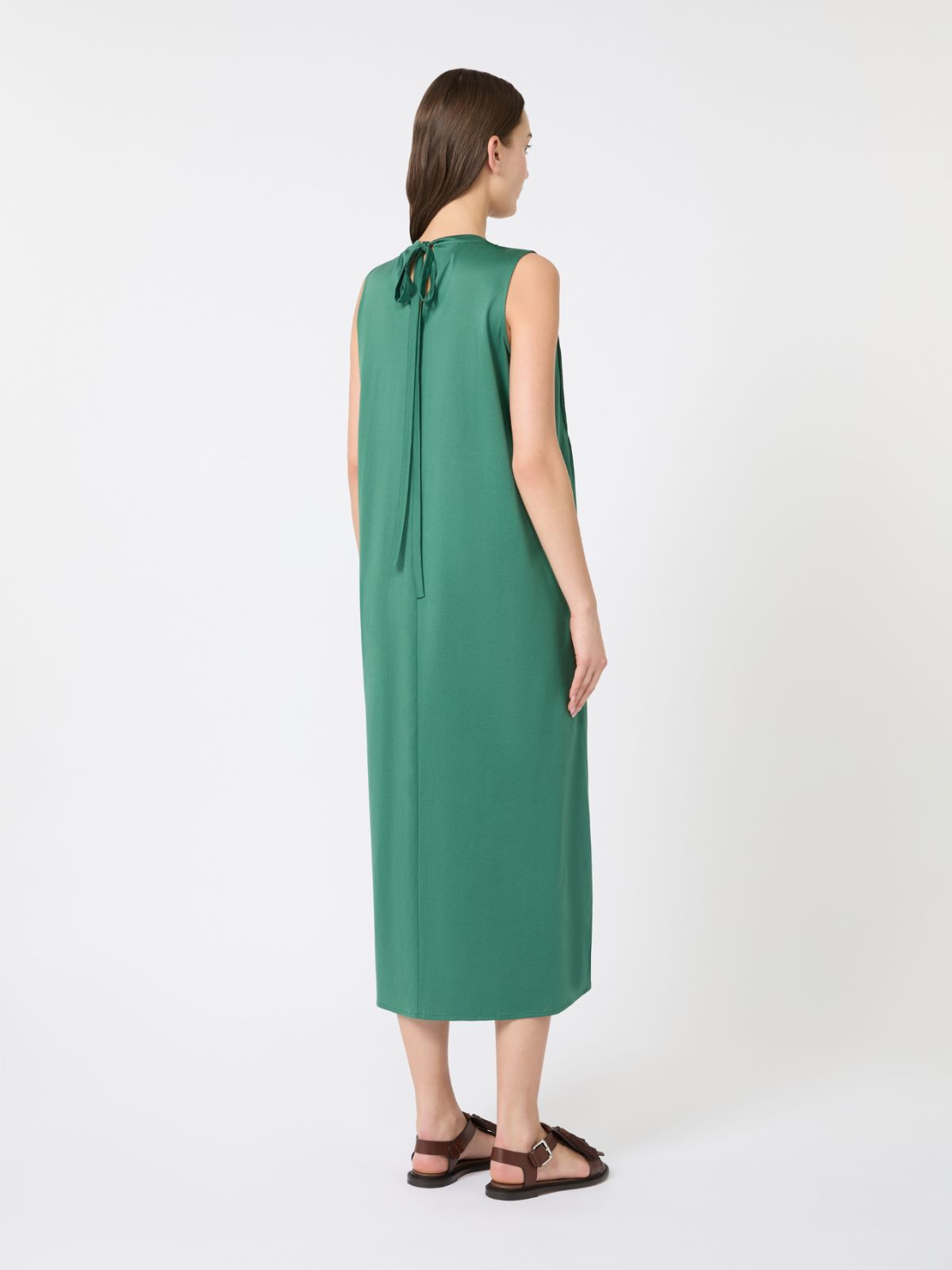 Cotton jersey fluid dress - GREEN - Weekend - 3