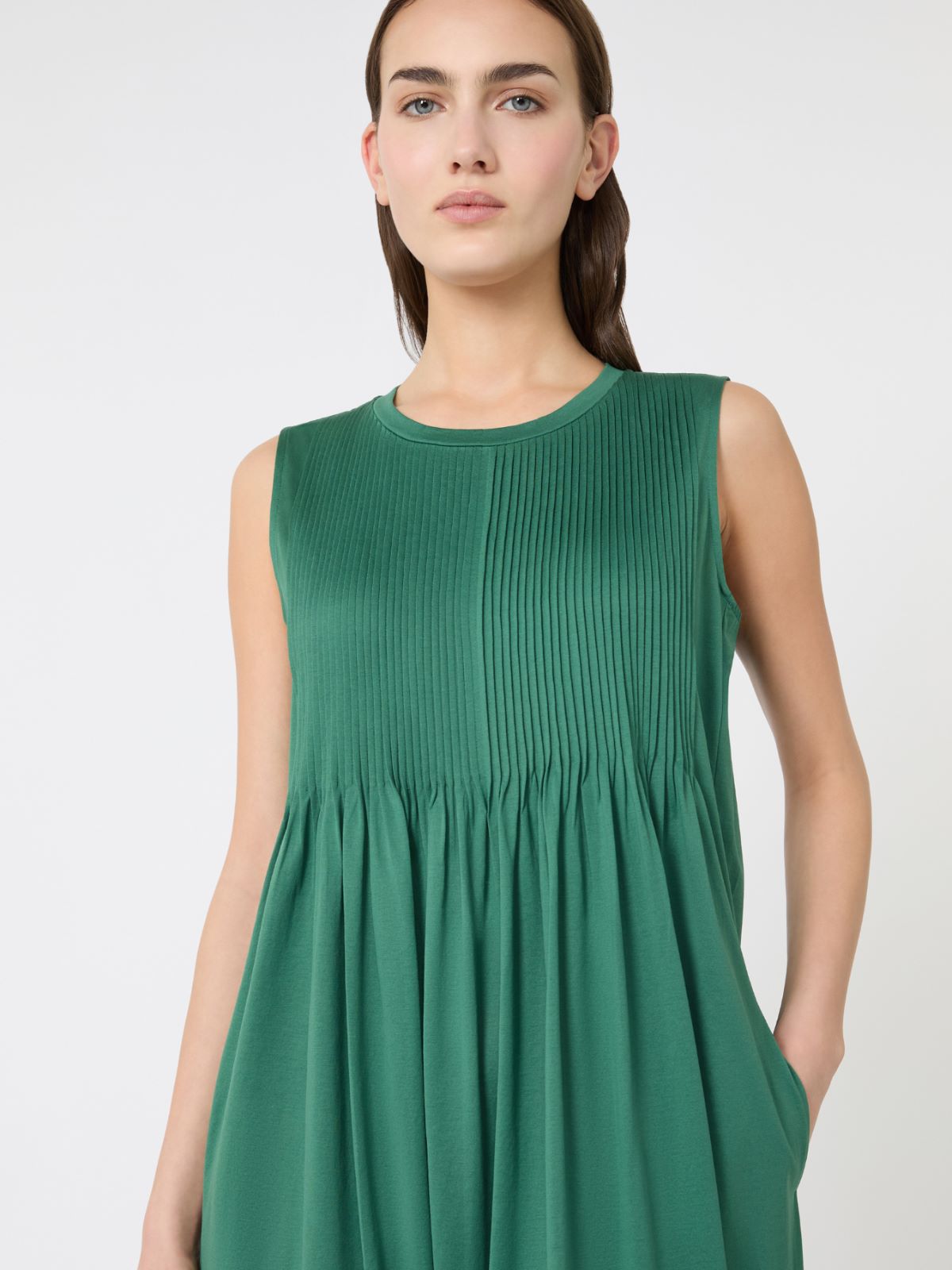 Cotton jersey fluid dress - GREEN - Weekend - 4