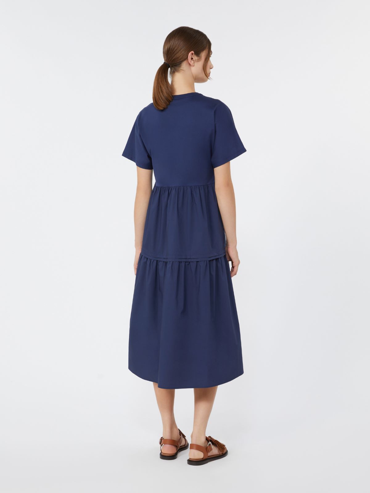 Cotton jersey flounce dress - NAVY - Weekend - 3