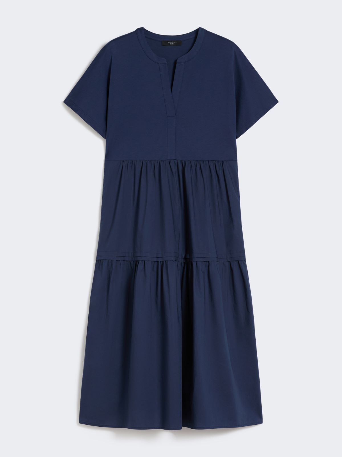 Cotton jersey flounce dress - NAVY - Weekend - 4