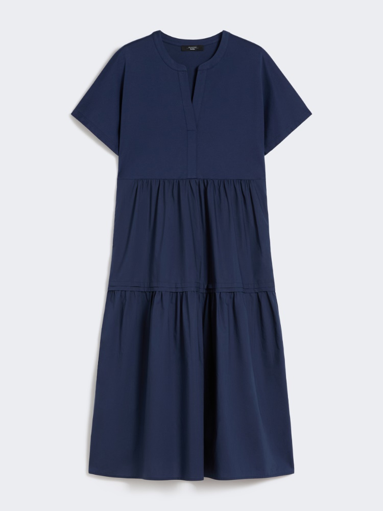 Cotton jersey flounce dress - NAVY - Weekend - 5