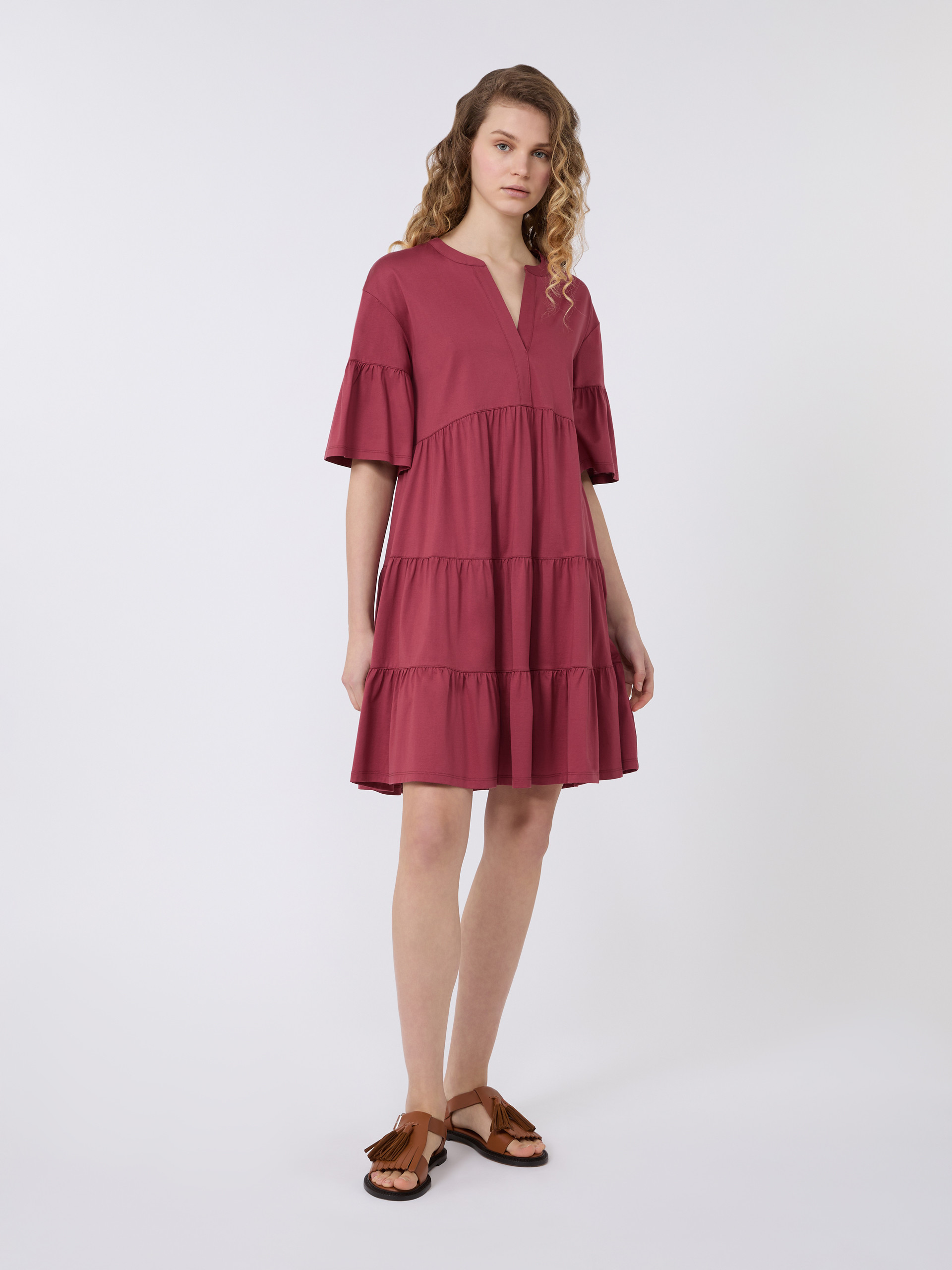 Cotton jersey kaftan dress - CHERRY - Weekend Max Mara - 2