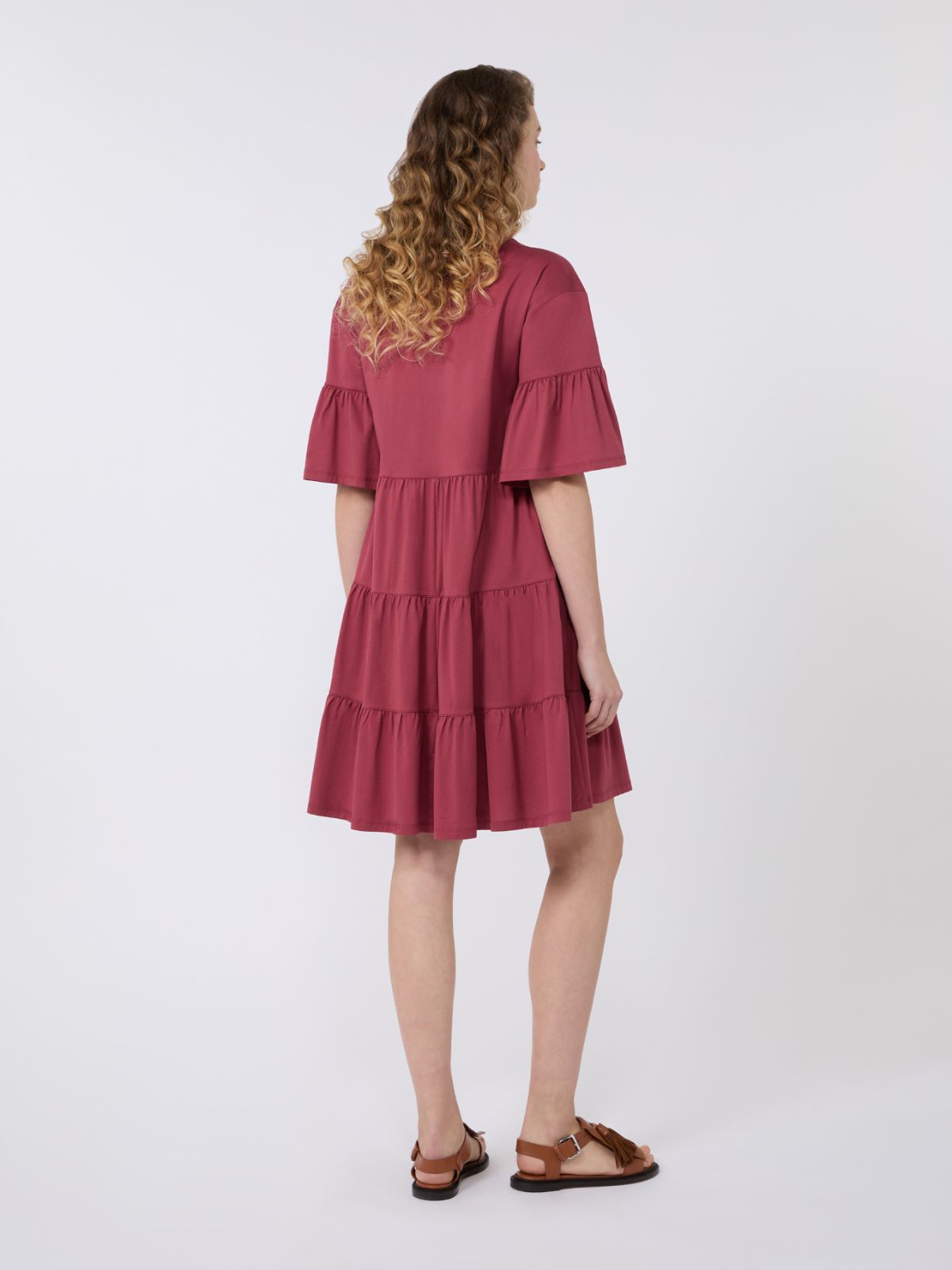 Cotton jersey kaftan dress - CHERRY - Weekend - 3