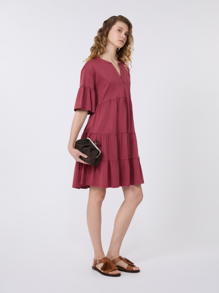Cotton jersey kaftan dress - CHERRY - Weekend