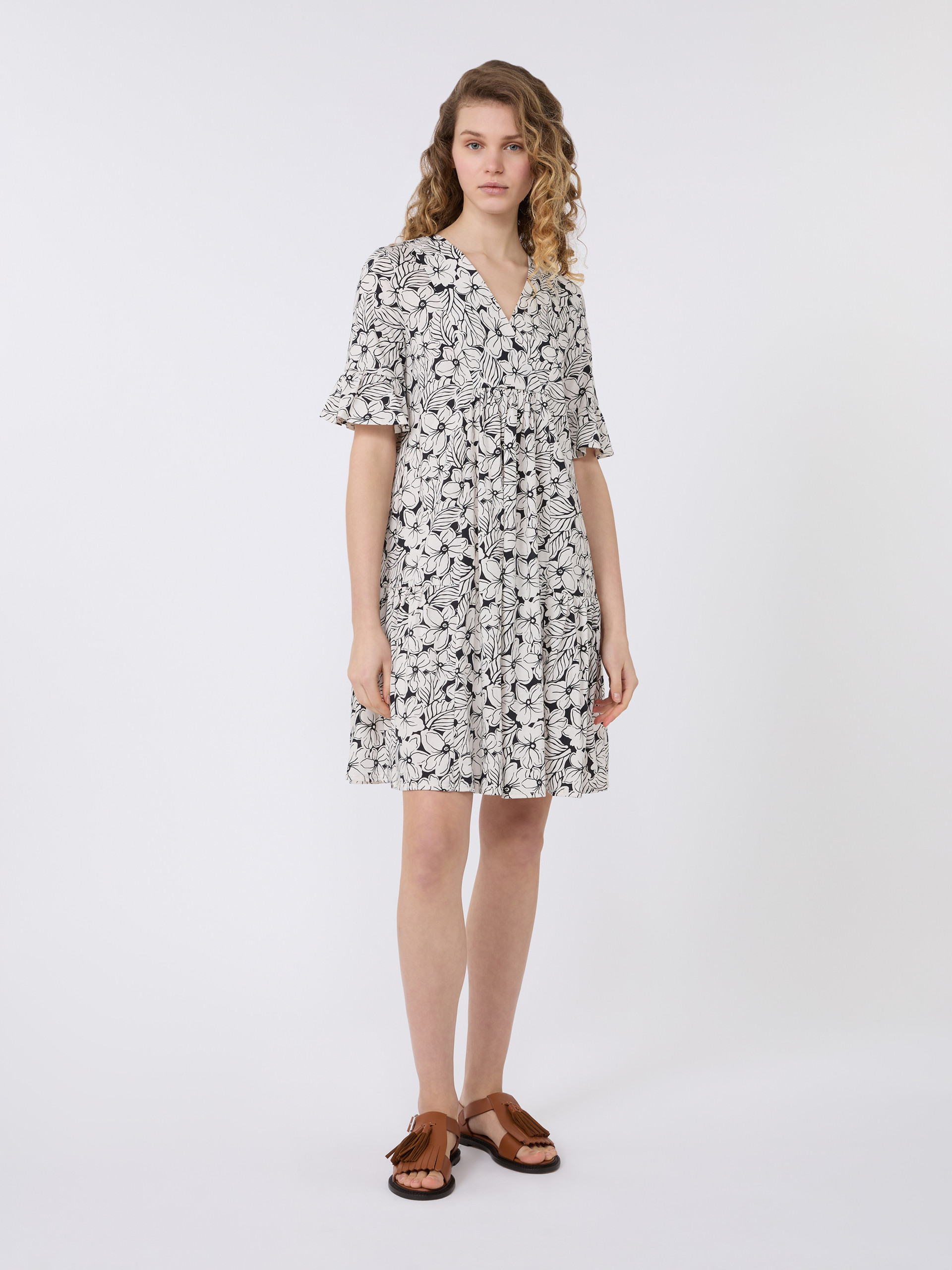 Printed cotton jersey dress - BLACK - Weekend Max Mara - 2